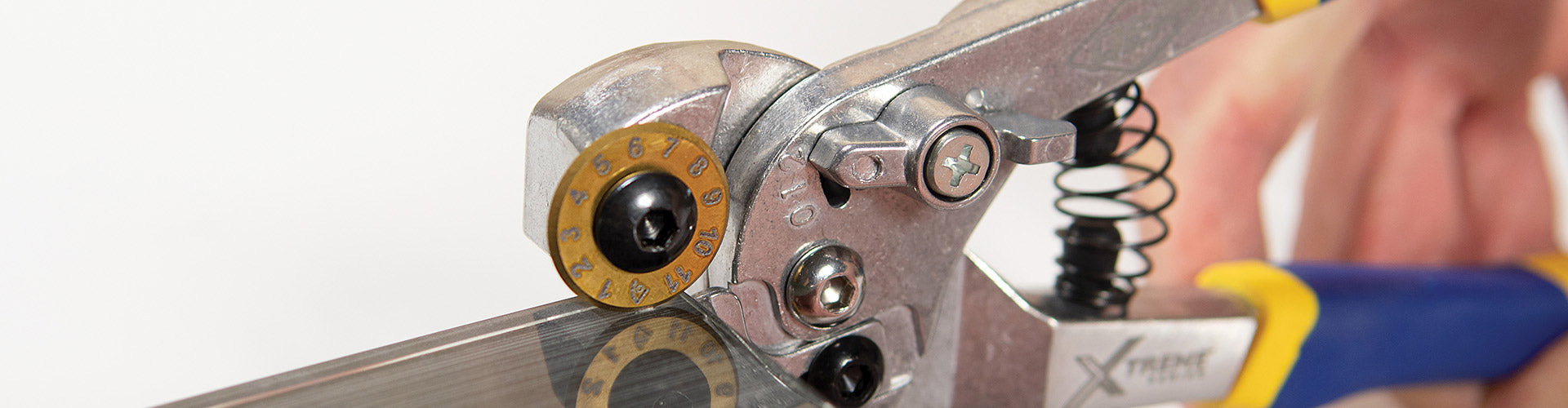 QEP Xtreme Glass Tile Nipper in-use cutting glass tile