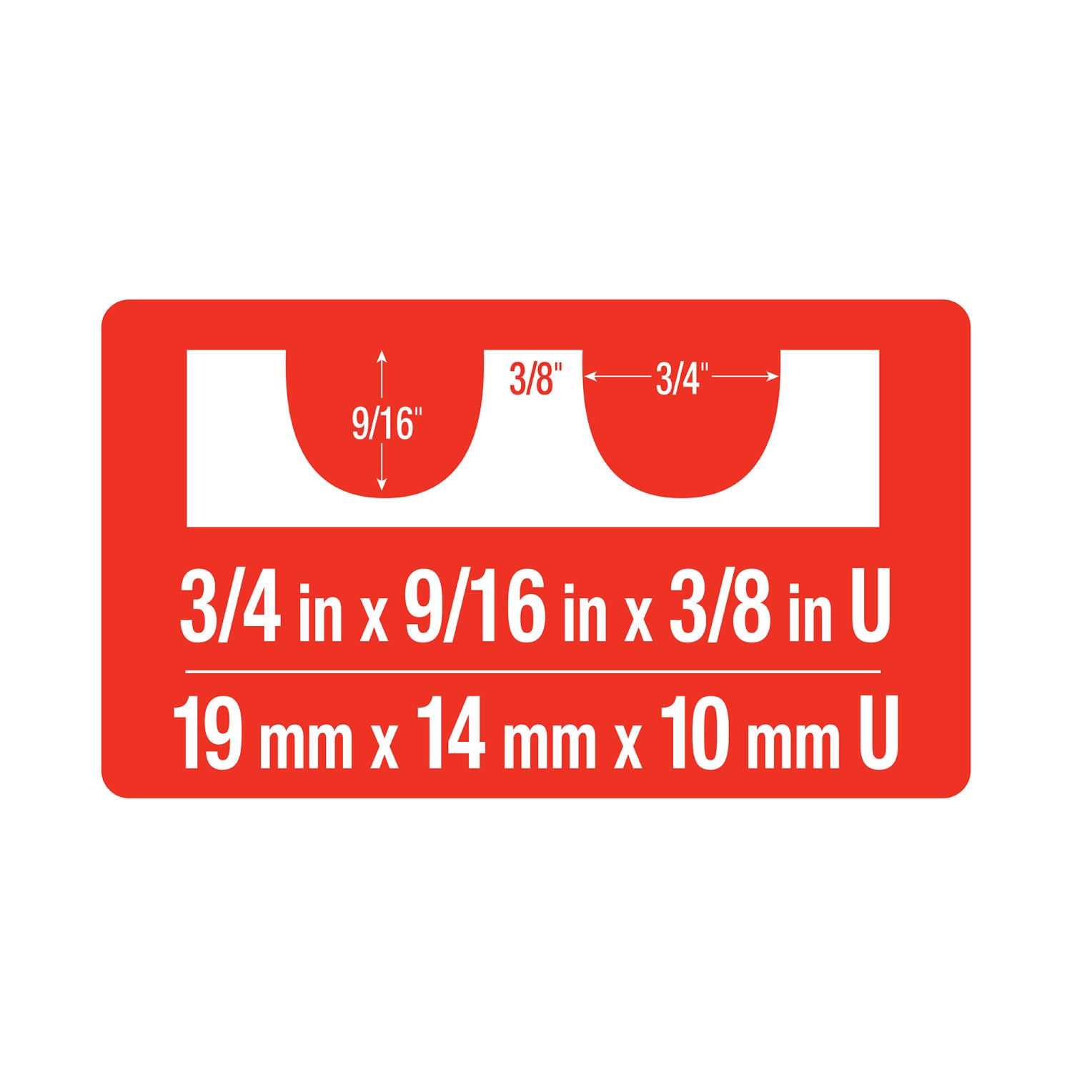 3/4" x 9/16" x 3/8" U-Notch Trowel - 2