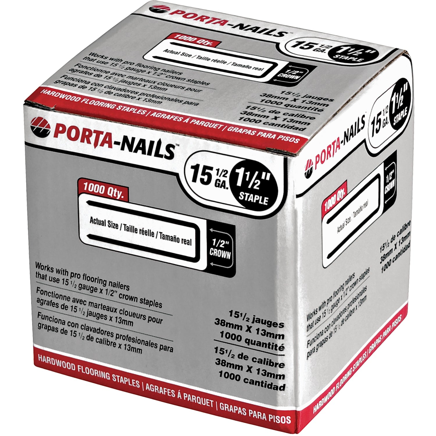 15.5-Gauge Hardwood Flooring Staples - 1-1/2" x 1/2" (1%2C000 pack) - 1