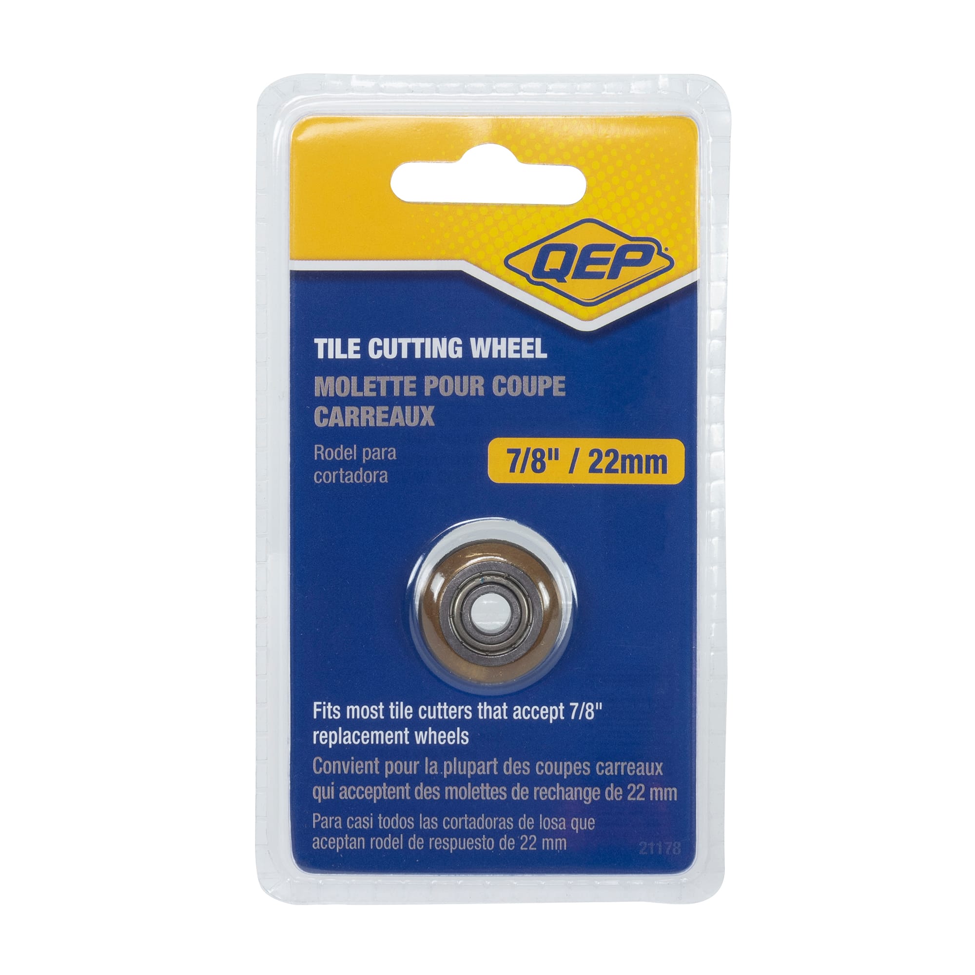 7/8" Titanium Coated Tile Cutter Scoring Wheel with Ball Bearings - 7