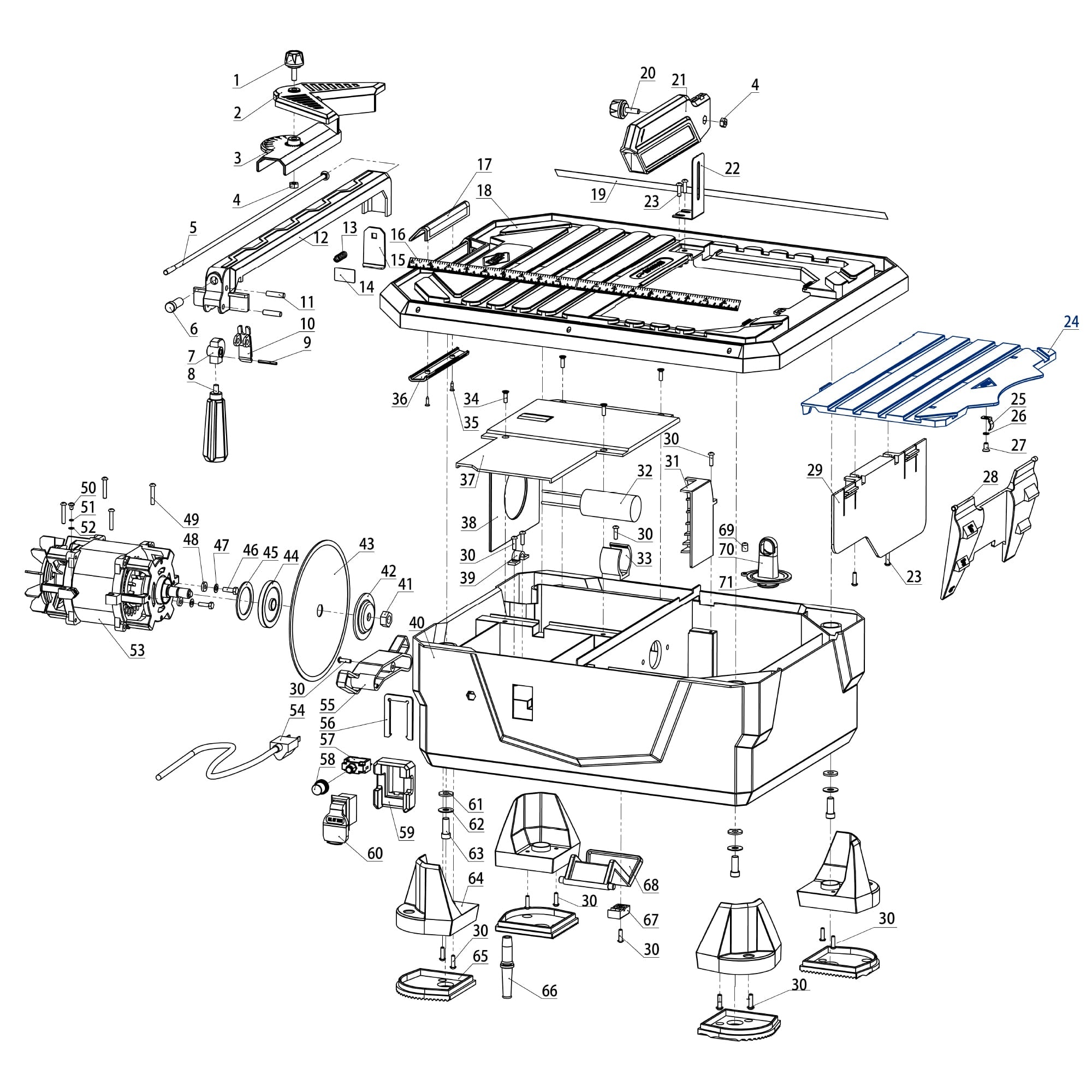 Right Table for 7" Power Pro 1HP Wet Tile Saw 22900Q - 6