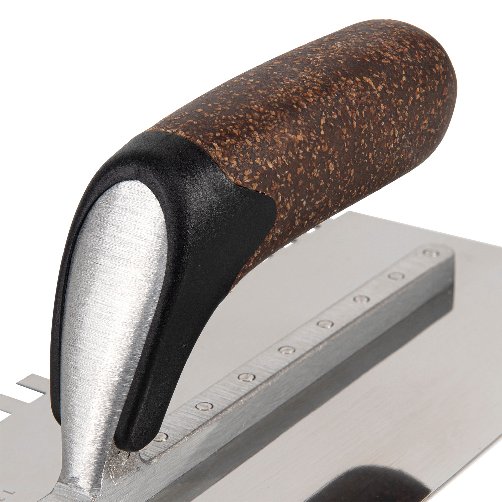 1/4" x 3/8" x 1/4" Cork Handle XL Square-Notch Flooring Trowel - 7