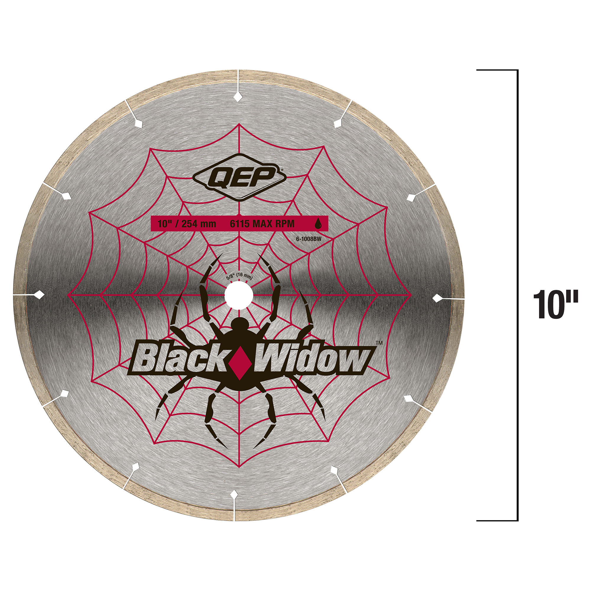 10" Black Widow Premium%2C Thin Rim Diamond Saw Blade for Wet Cuts - 5