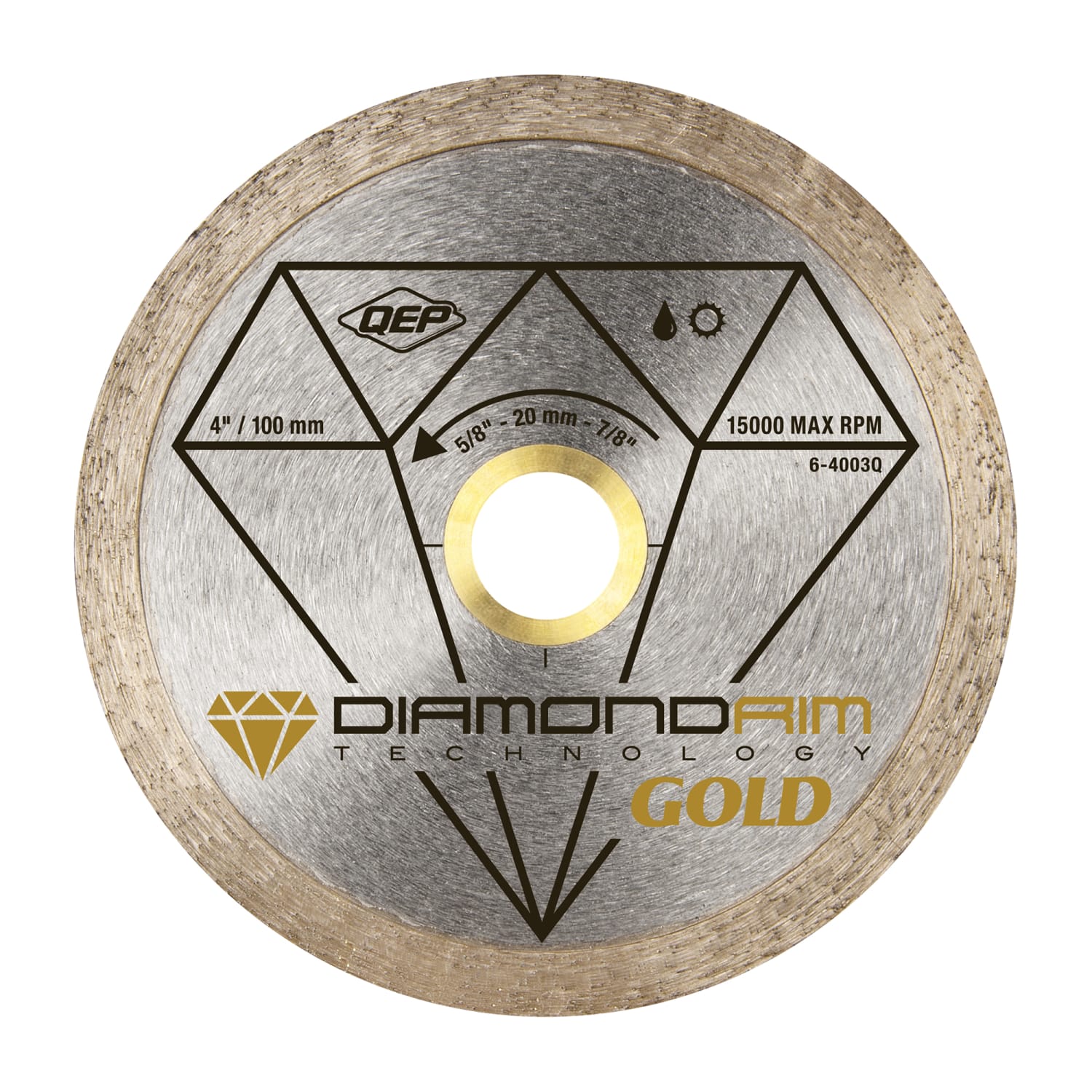 4" Continuous Rim%2C Premium Diamond Saw Blade for Wet or Dry Cuts - 1