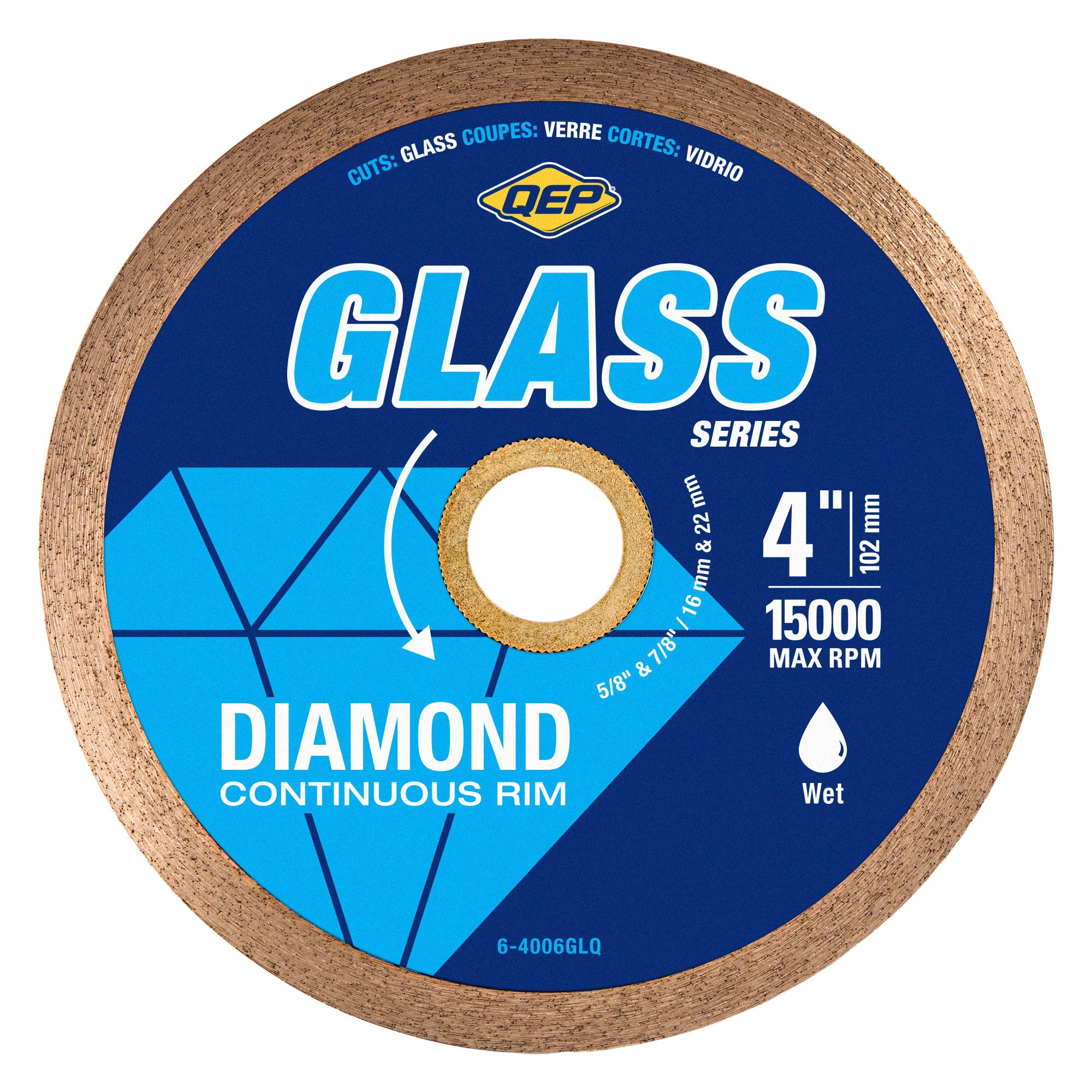 4" Diamond Saw Blade for Glass Tile%2C Wet/Dry - 1