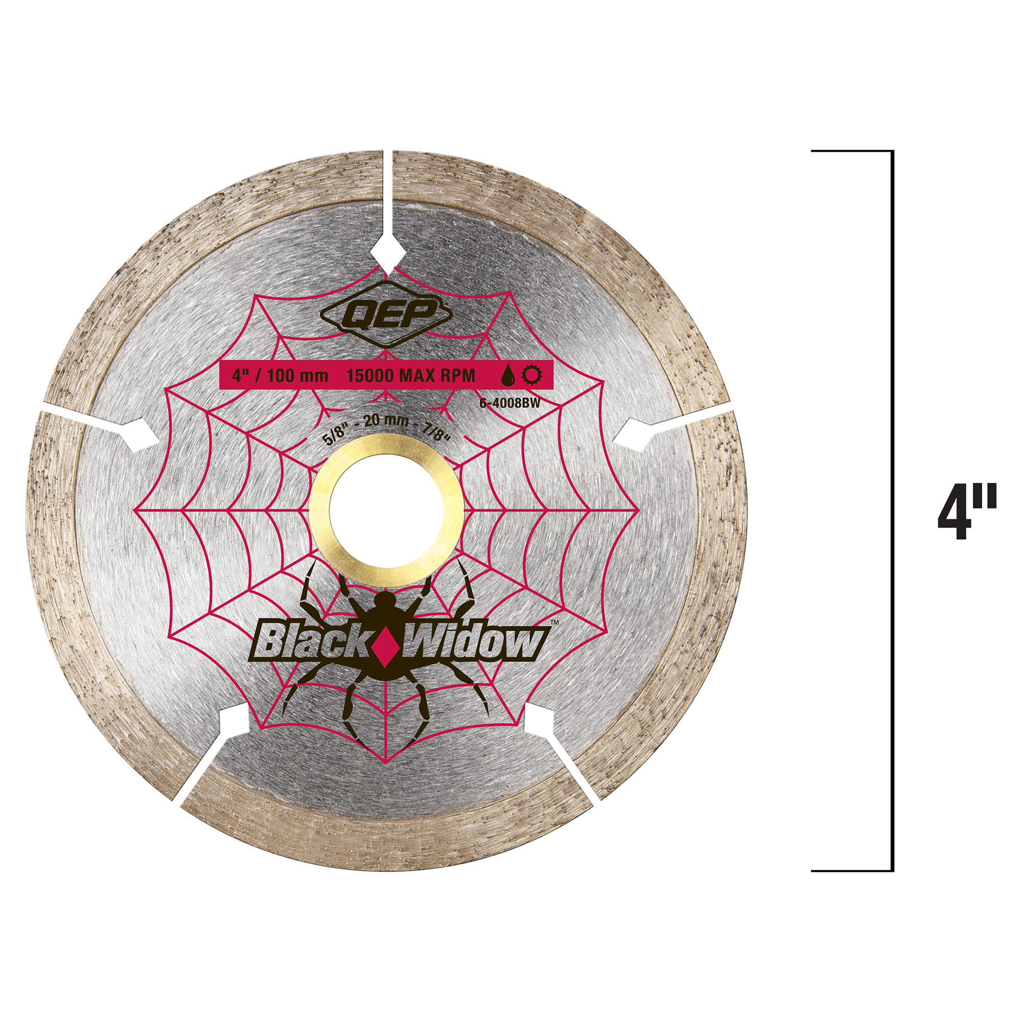 4" Black Widow Premium%2C Thin Rim Diamond Saw Blade%2C Wet/Dry - 4