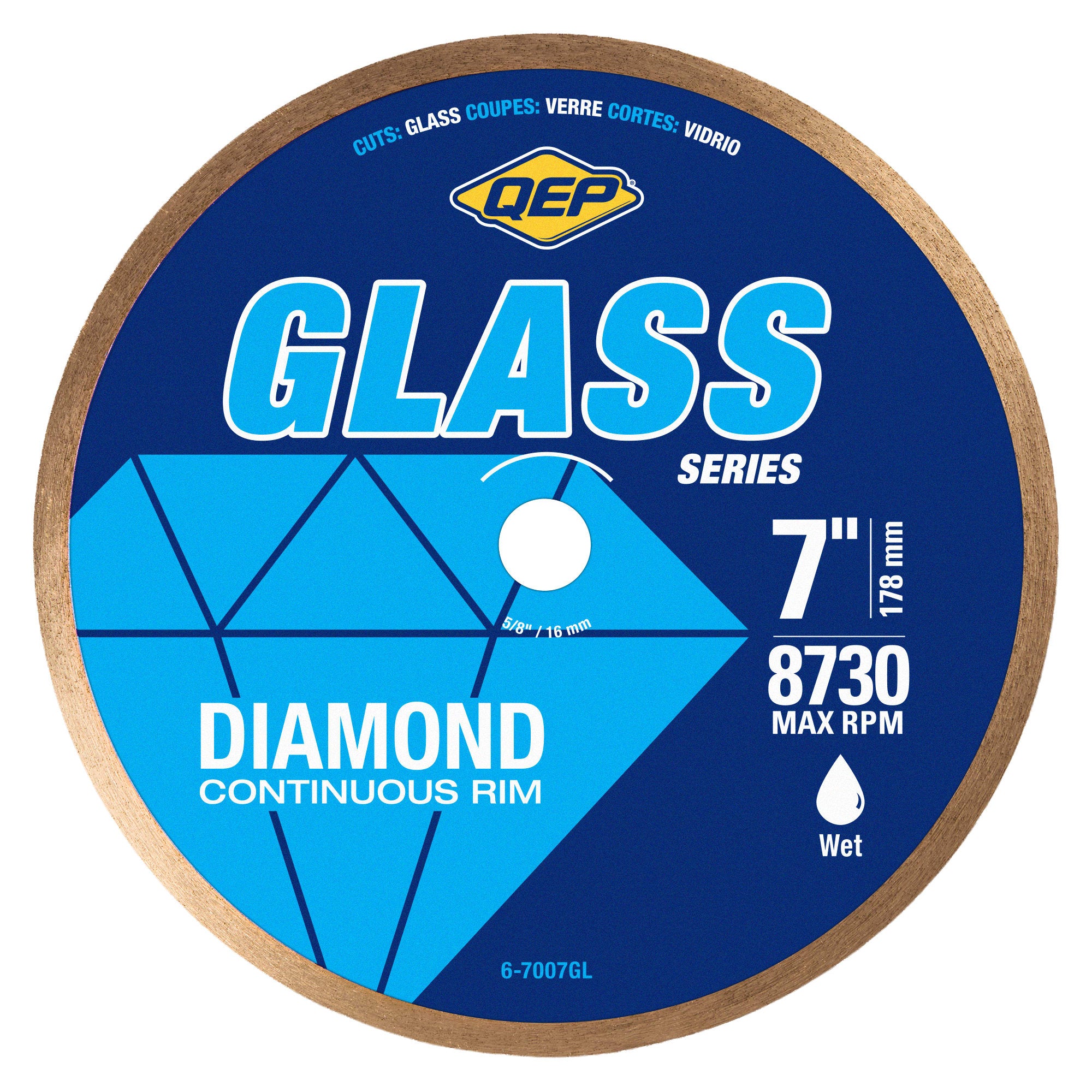 7" Diamond Saw Blade for Glass Tile%2C Wet Use - 1