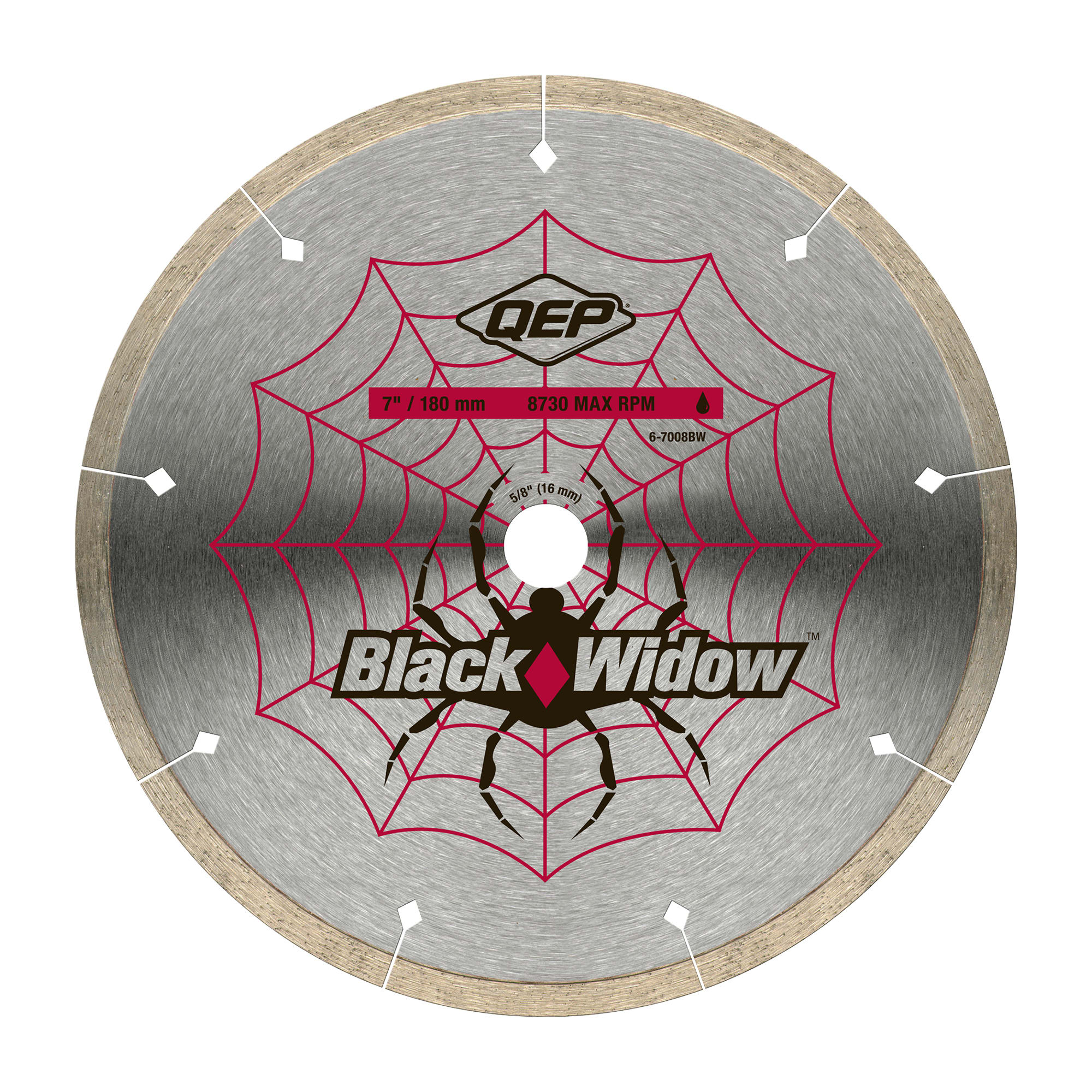 7" Black Widow Premium%2C Thin Rim Diamond Saw Blade for Wet Cuts - 1