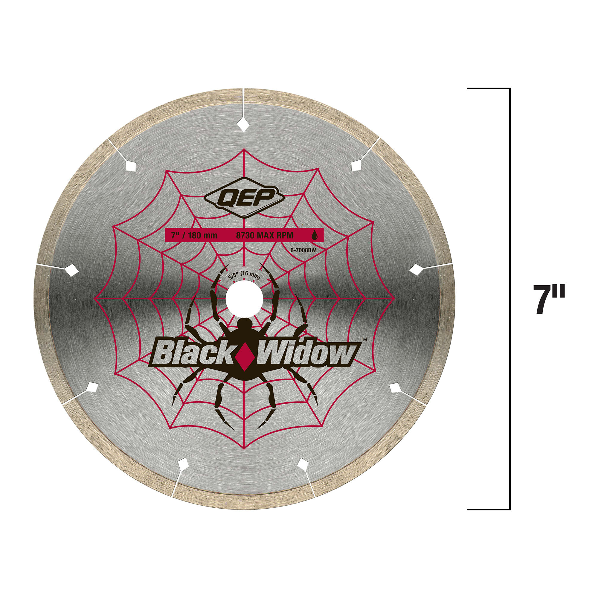 7" Black Widow Premium%2C Thin Rim Diamond Saw Blade for Wet Cuts - 3