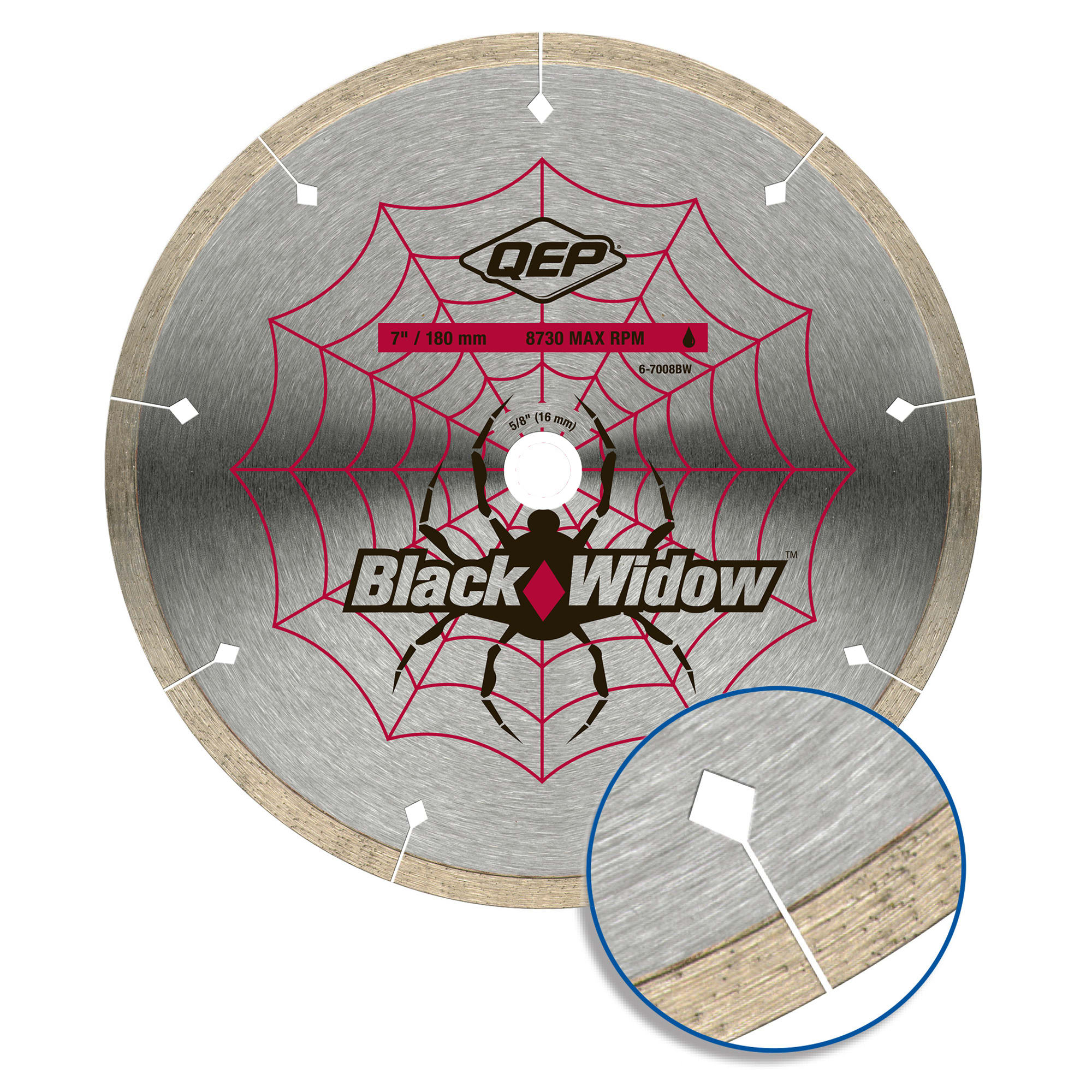 7" Black Widow Premium%2C Thin Rim Diamond Saw Blade for Wet Cuts - 4