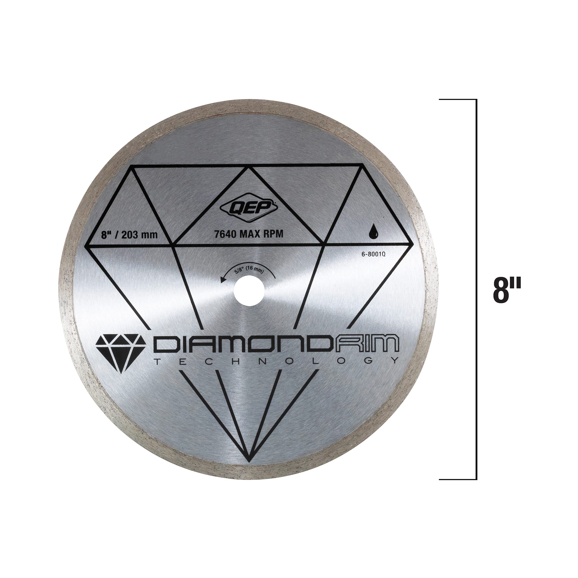 8" Continuous Rim%2C Diamond Saw Blade for Ceramic Tile Wet Cuts - 3