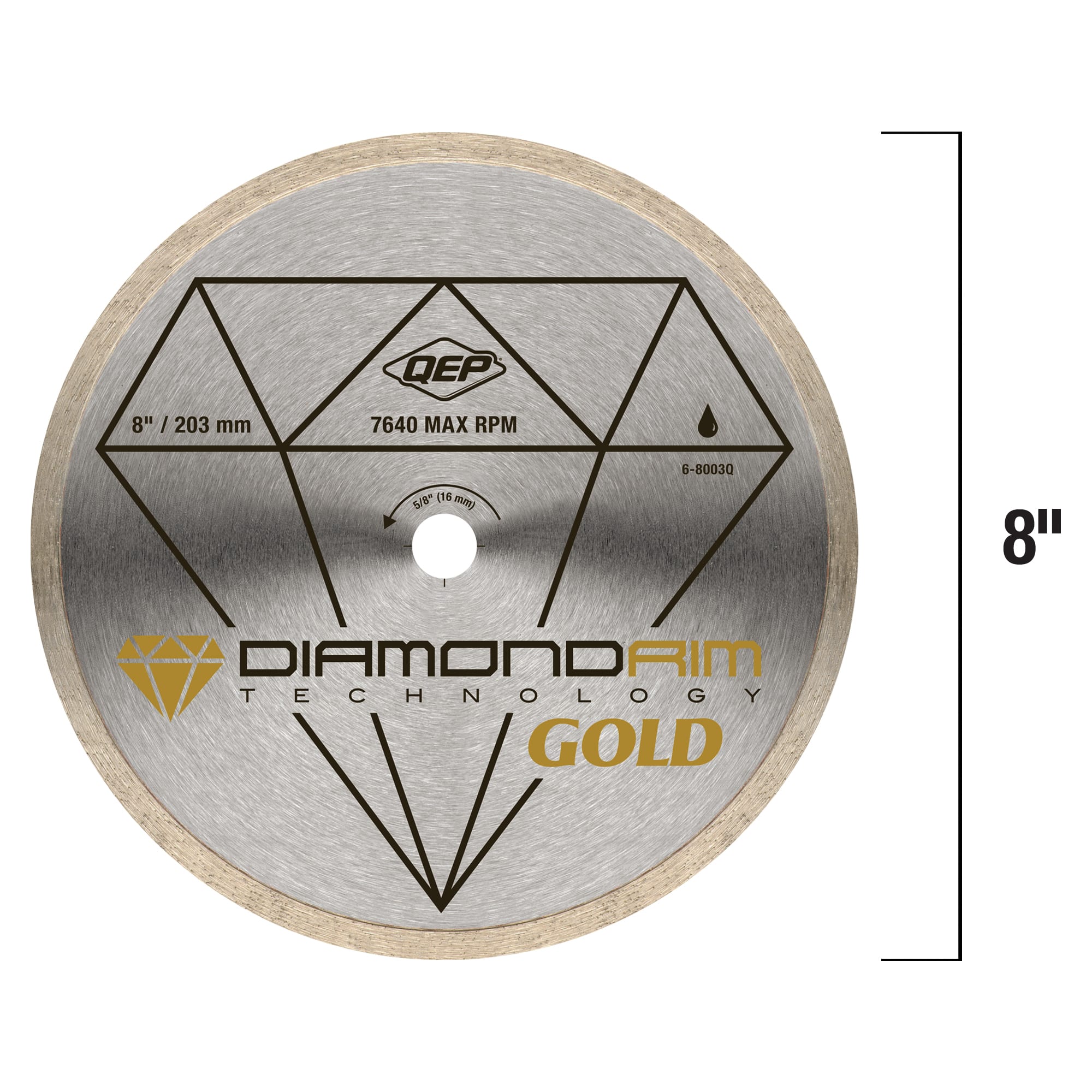 8" Continuous Rim%2C Premium Diamond Saw Blade for Wet Cuts - 3