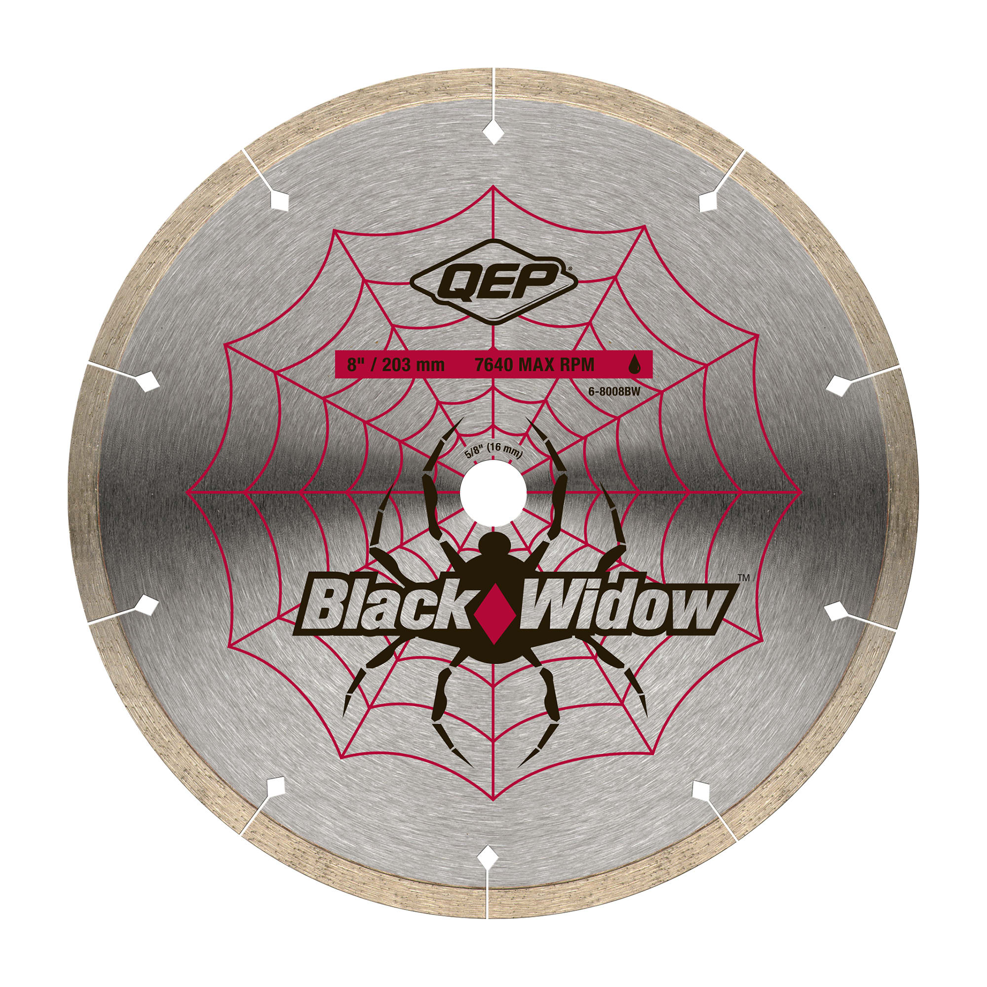 8" Black Widow Premium%2C Thin Rim Diamond Saw Blade for Wet Cuts - 1