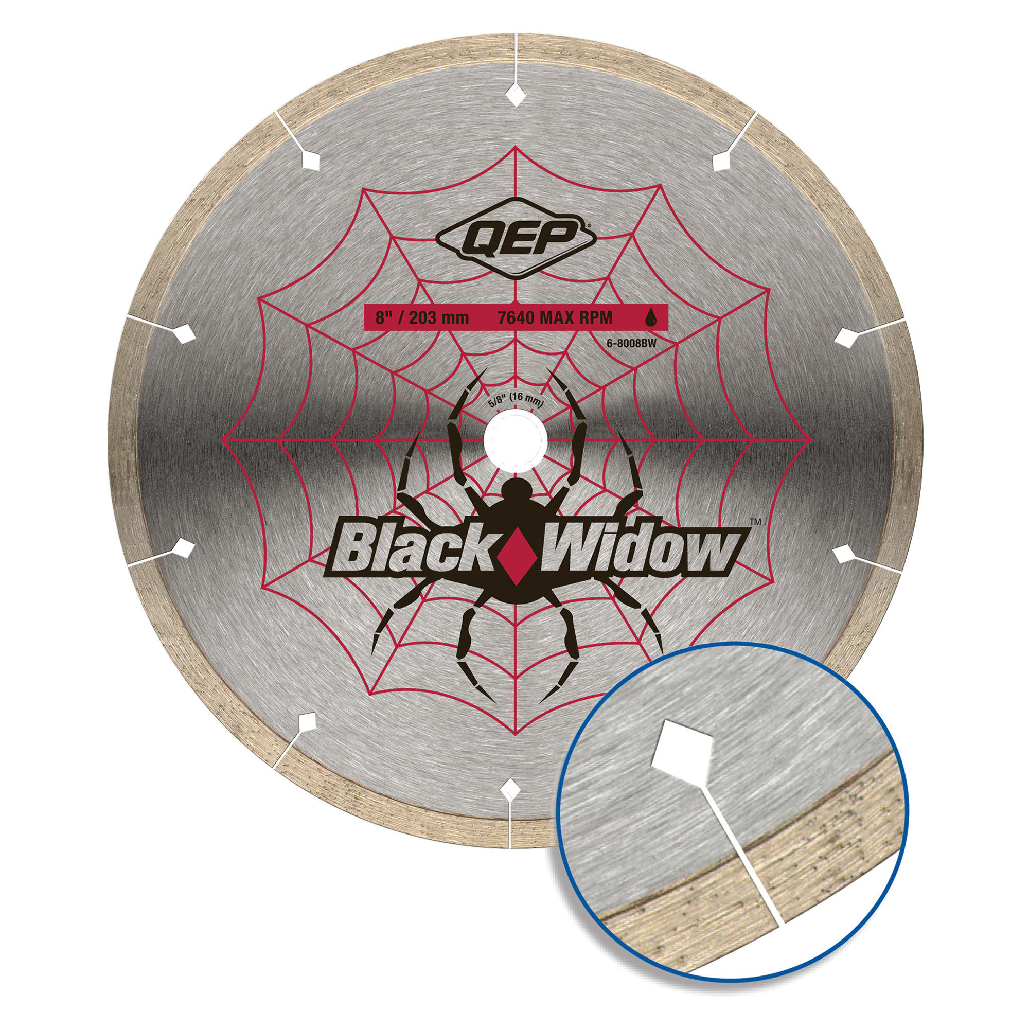 8" Black Widow Premium%2C Thin Rim Diamond Saw Blade for Wet Cuts - 2
