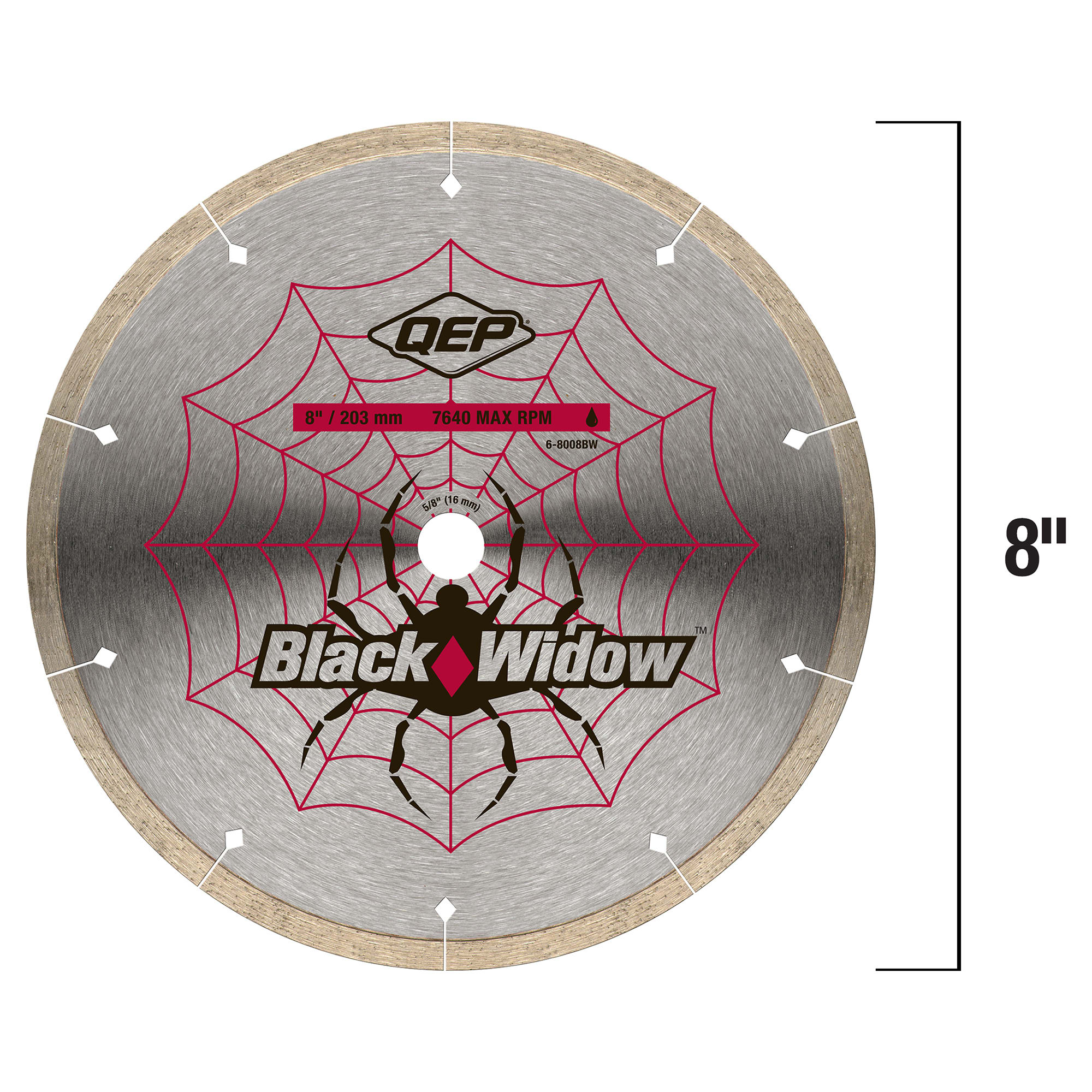 8" Black Widow Premium%2C Thin Rim Diamond Saw Blade for Wet Cuts - 4
