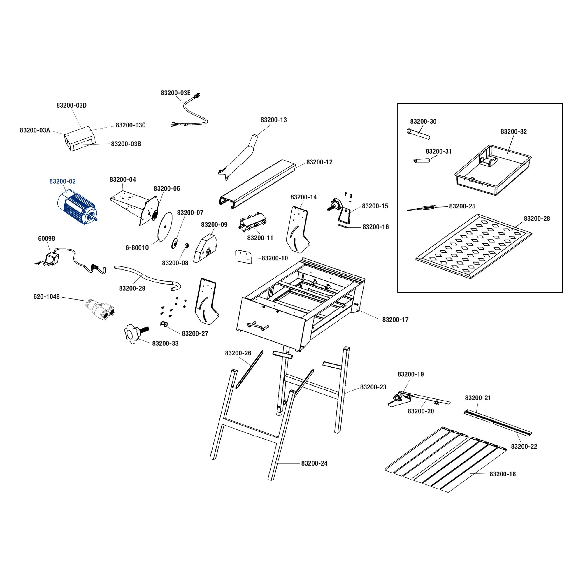 Motor for 24" Bridge Saws 83200 and 83200Q - 8