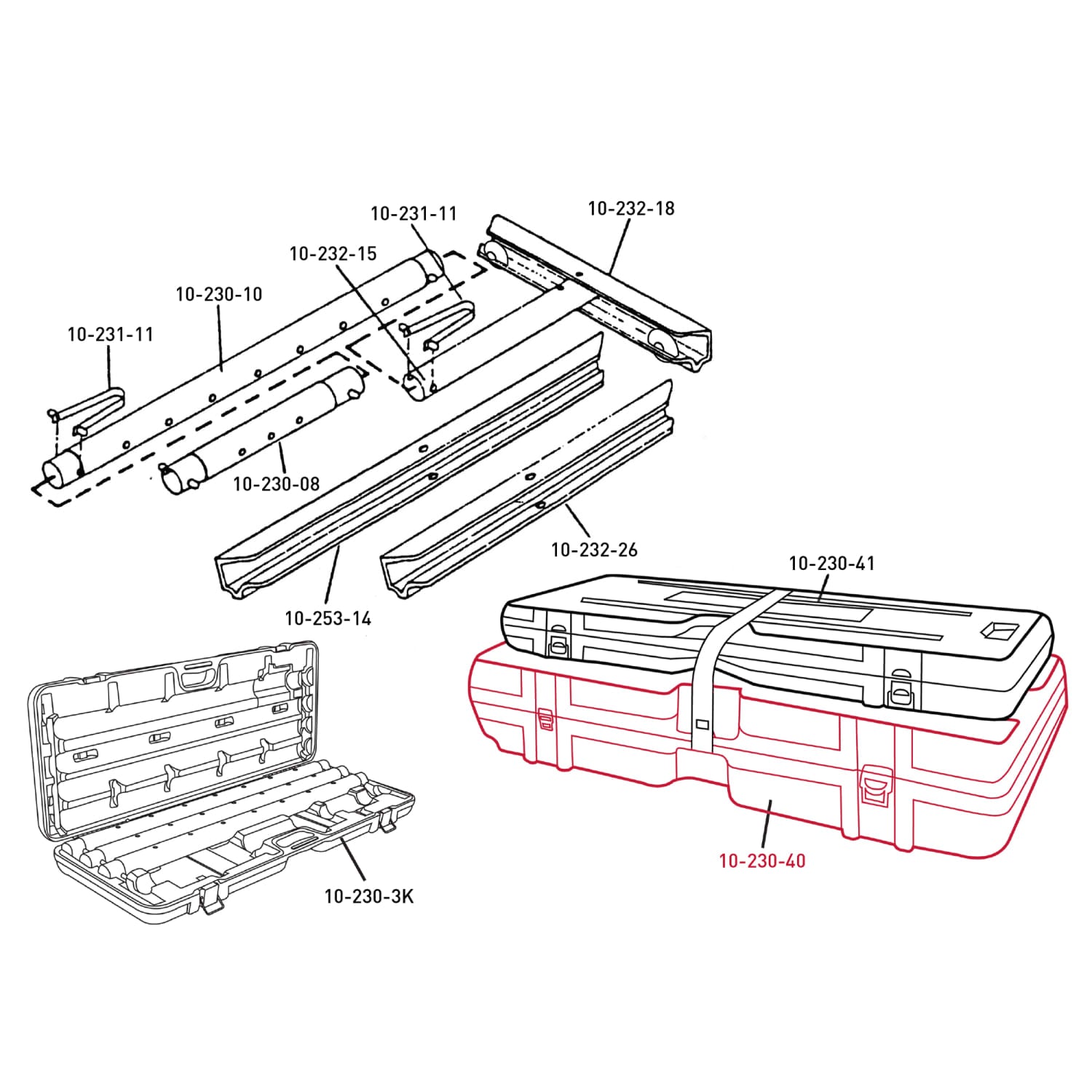 Carpet Stretcher Case with Wheels for 10-254 & 10-237 Stretchers - 8
