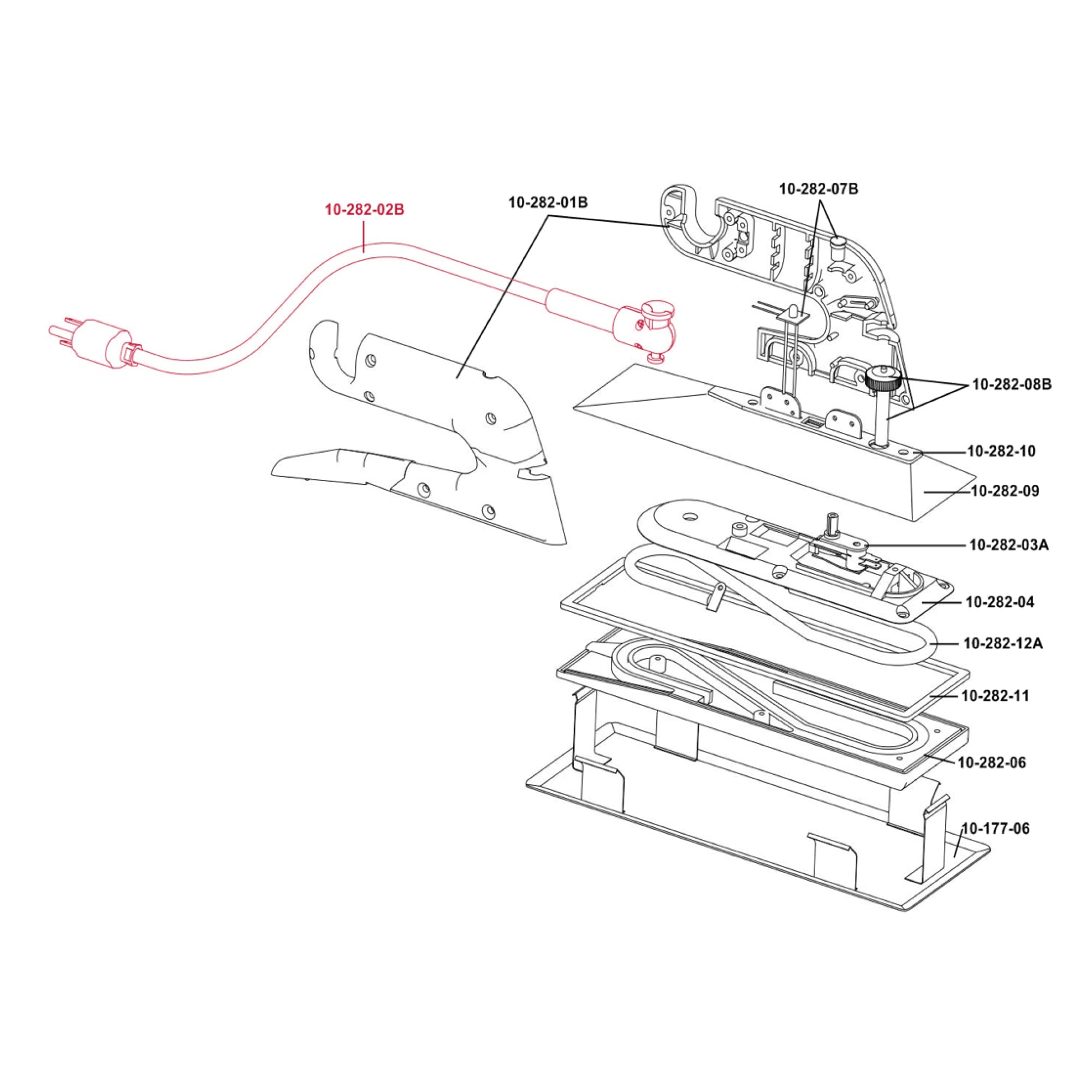 Cord Set with Relief Spring for Specific Heat Bond Seaming Irons - 4