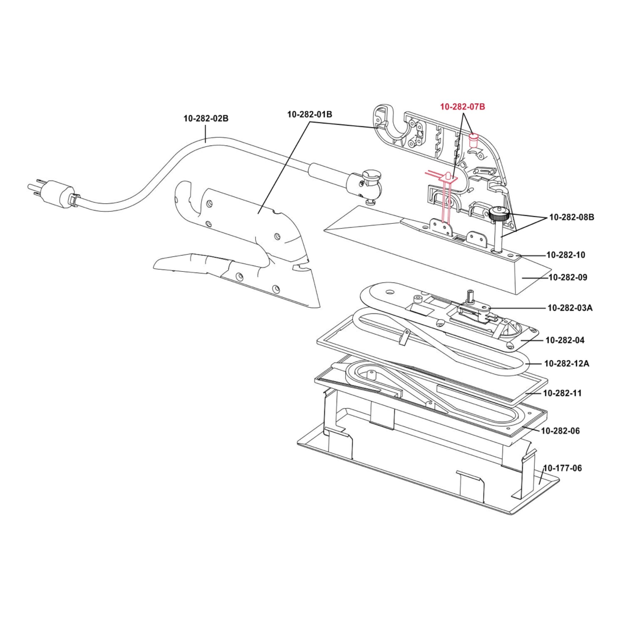 Internal Wiring and Indicator Light for Specific Heat Bond Irons - 5