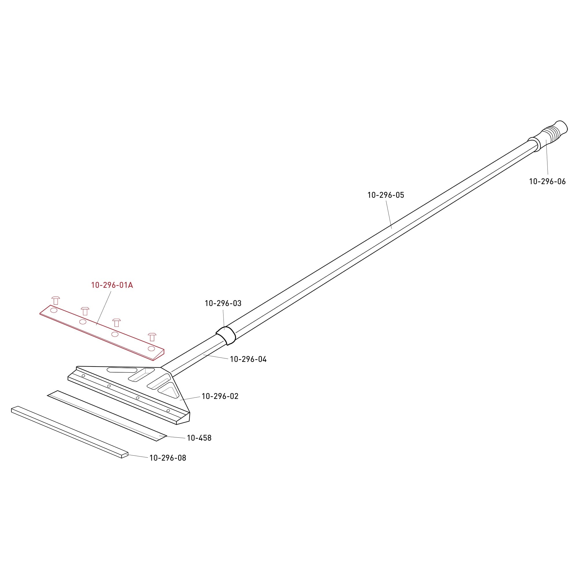 Retainer Plate for 8" Stand-Up Scraper 10-296 (includes 4 screws) - 5