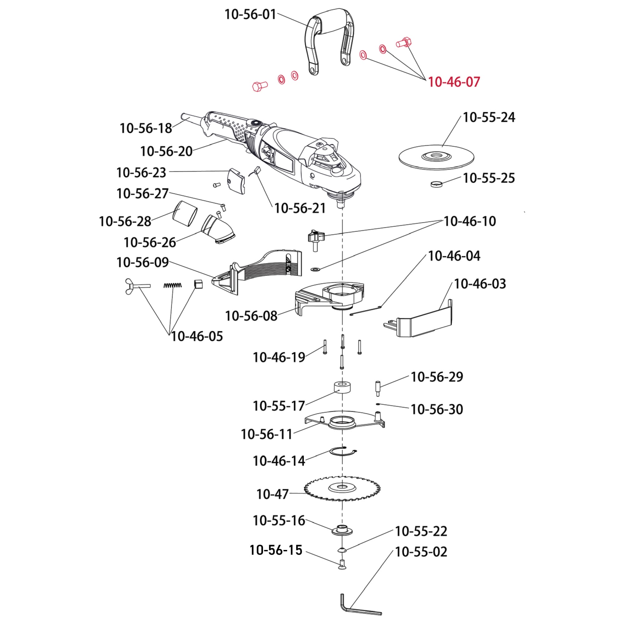 Handle Bolt & Lock Washer for 10-46 Super Six 6" Jamb Saw - 6