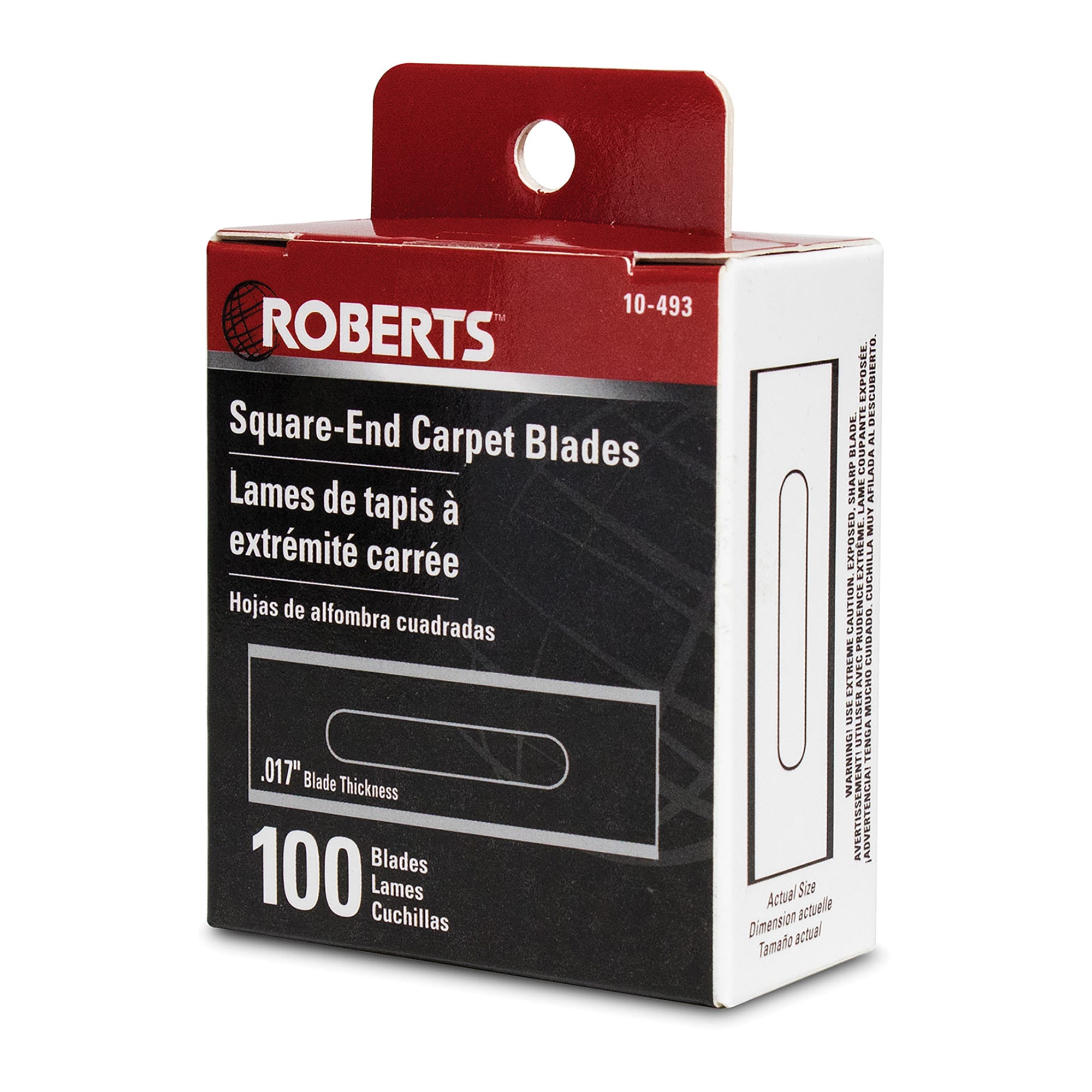 Square-End Carbon Steel Carpet Blades with Dispenser (100 pack) - 8