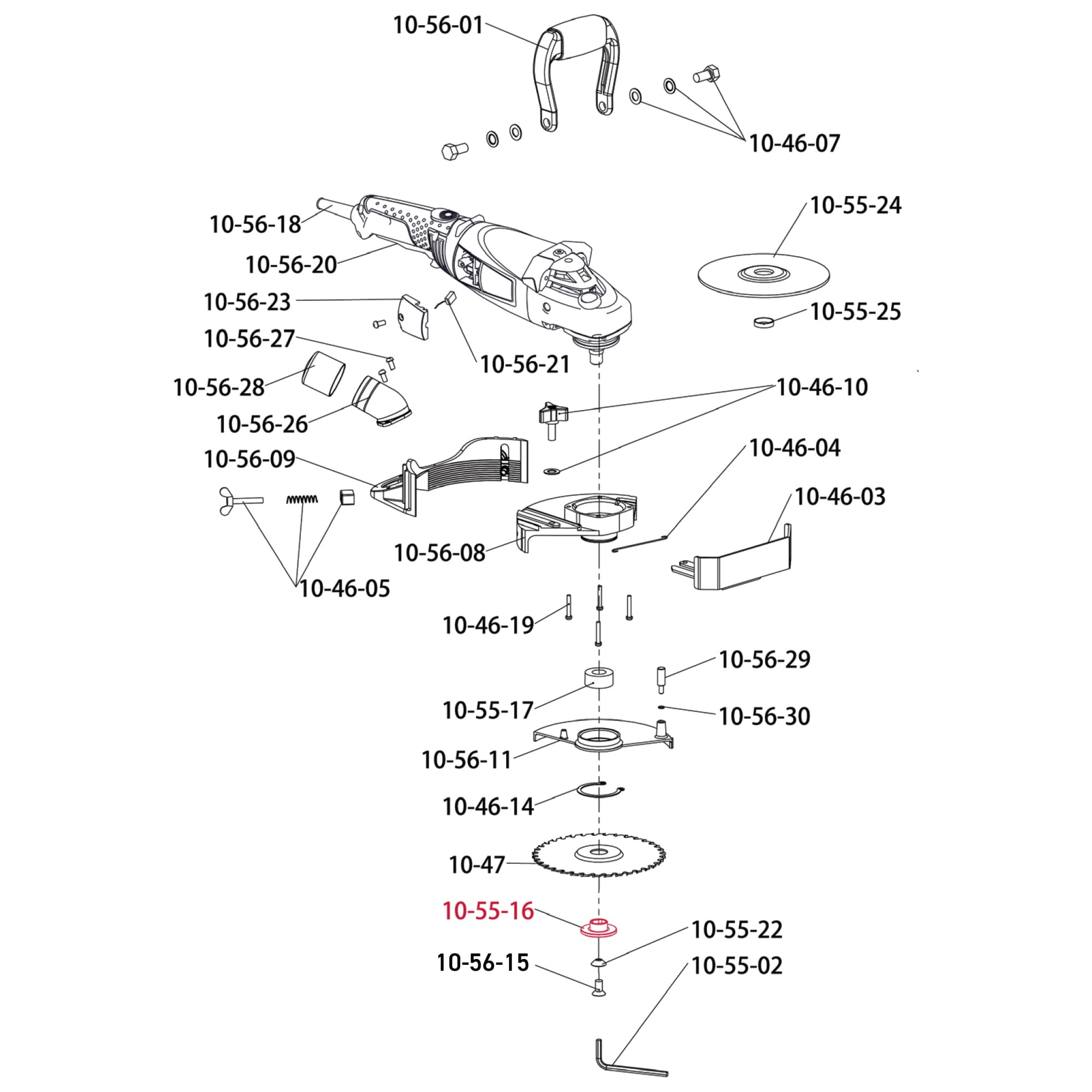 Blade Clamp%2C Screw%2C and Washer for 10-56 Longneck 6" Jamb Saw - 6