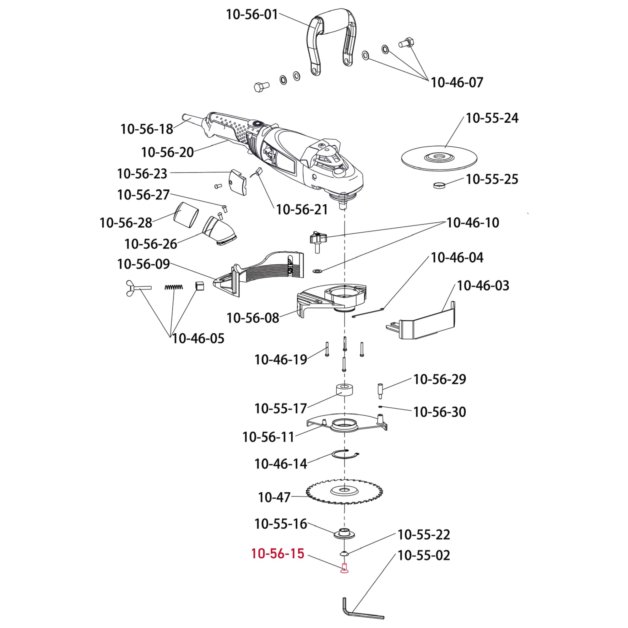 Blade Screw for 10-56 Longneck Plus 6" Jamb Saw - 5