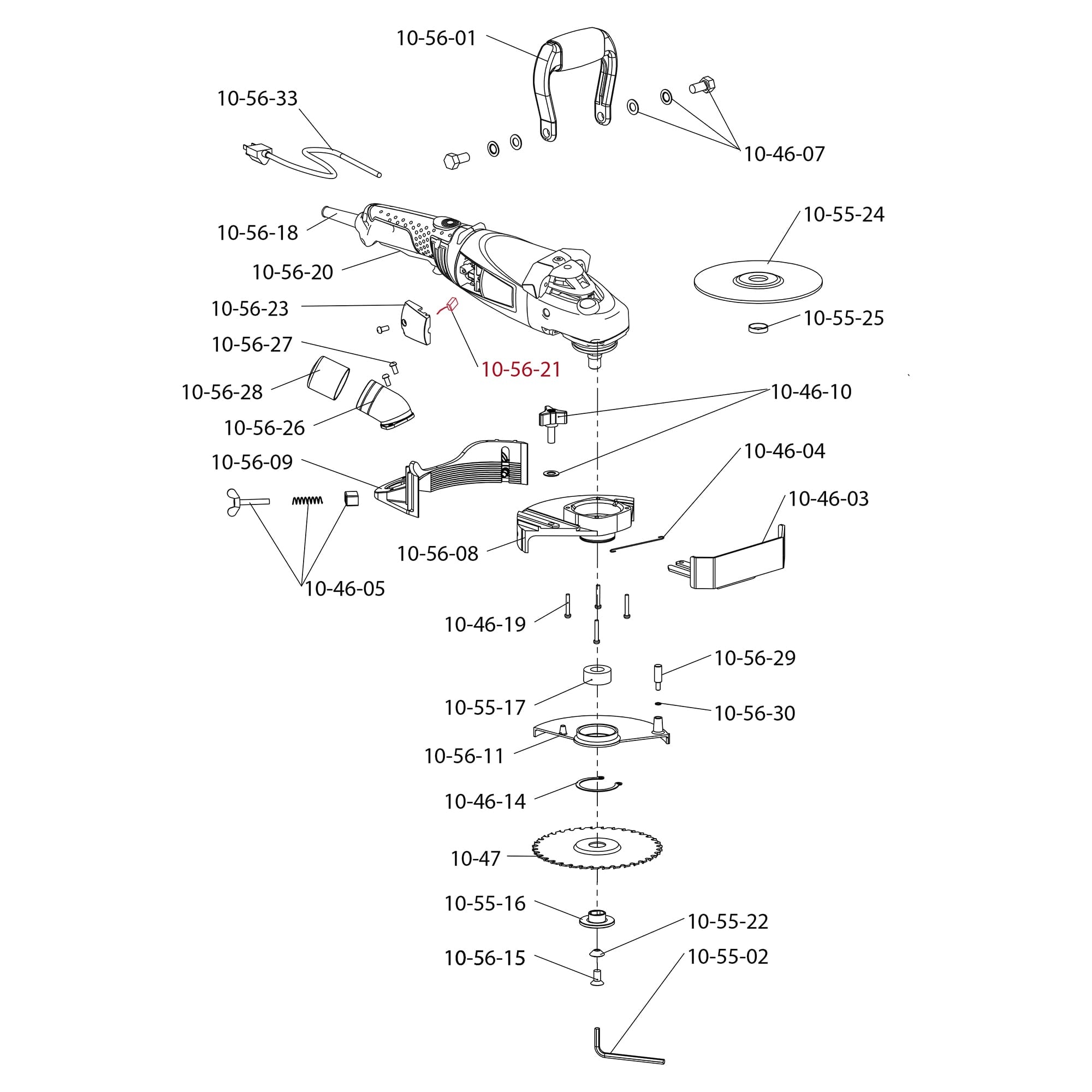 Carbon Brushes for 10-56 Longneck Plus 6" Jamb Saw (2 pack) - 4