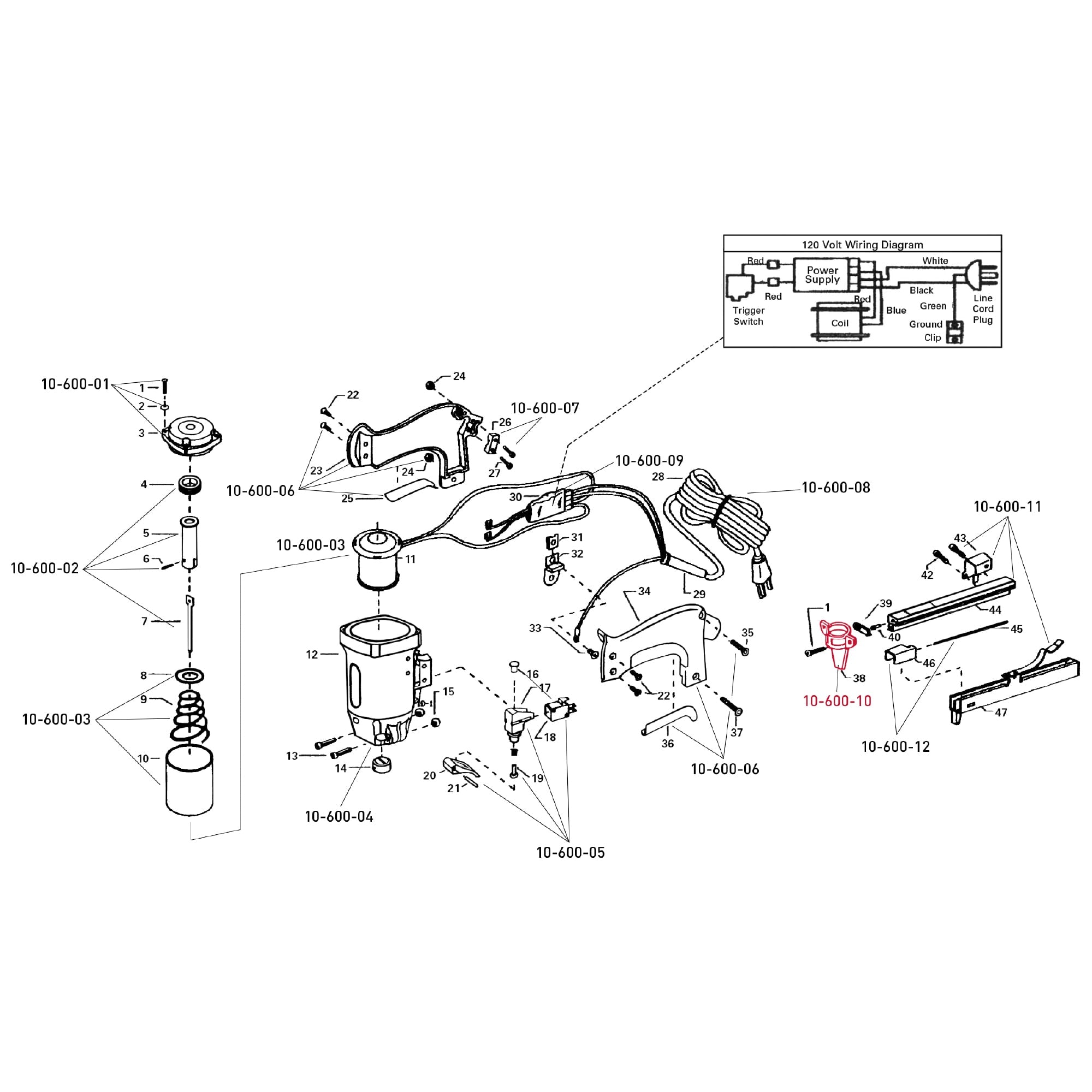 Nose Casting for 10-600 Pro Electric Stapler - 6