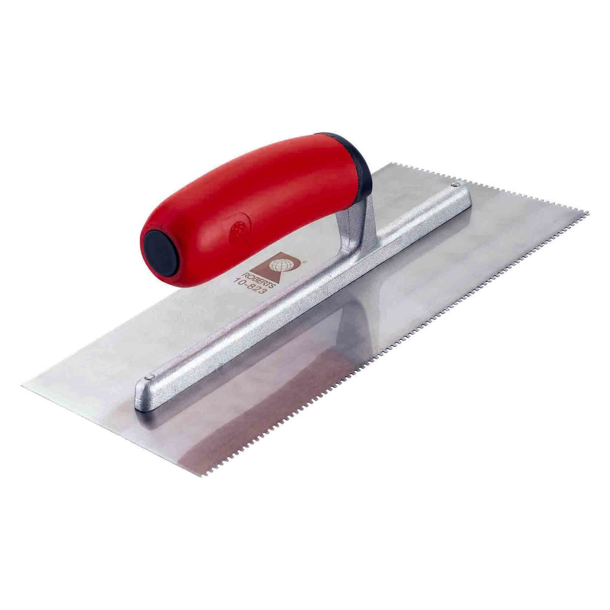 1/16" x 1/16" x 1/16" Square Notch Comfort Grip Trowel - 3