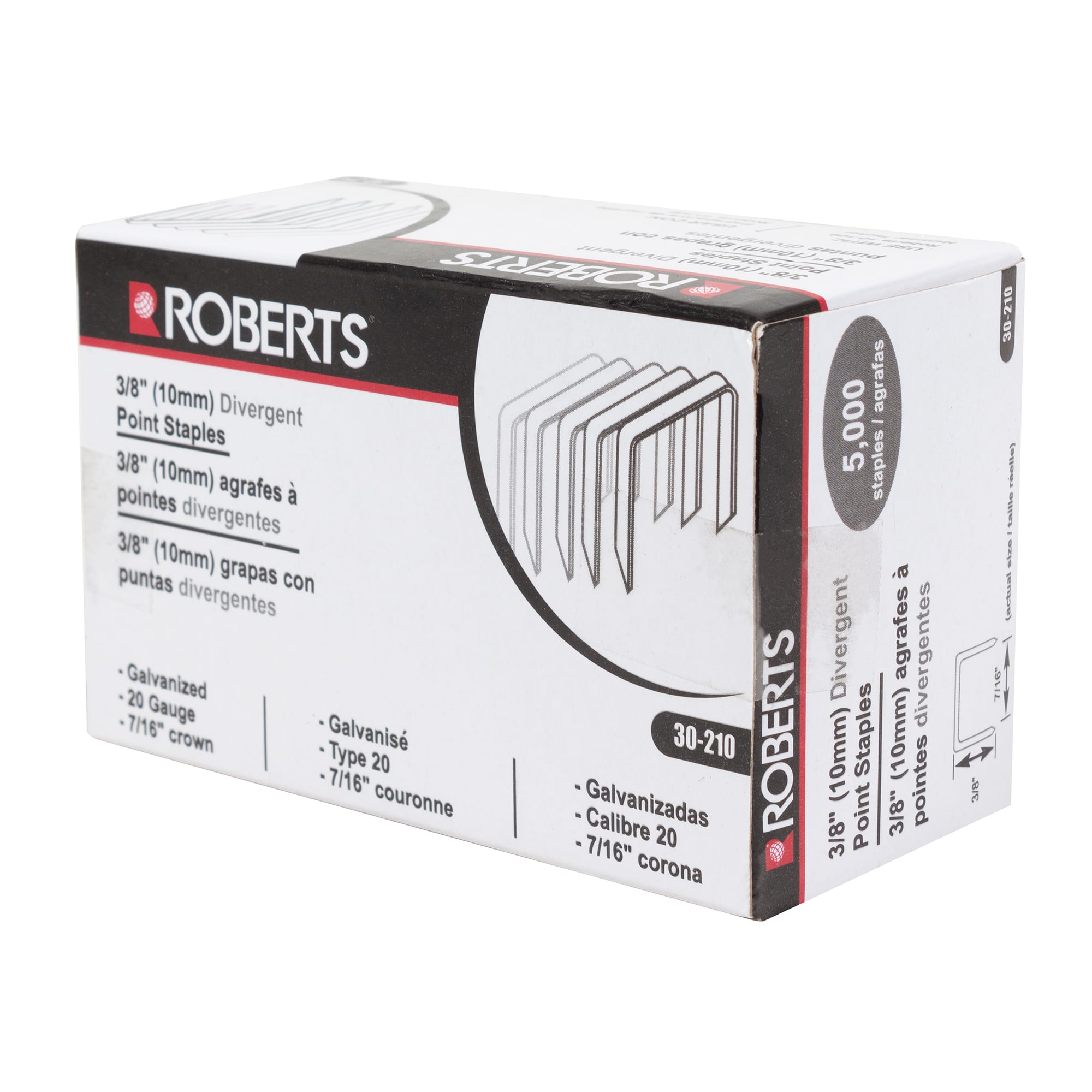 3/8" Divergent Point Staples (5000 pack) - 4
