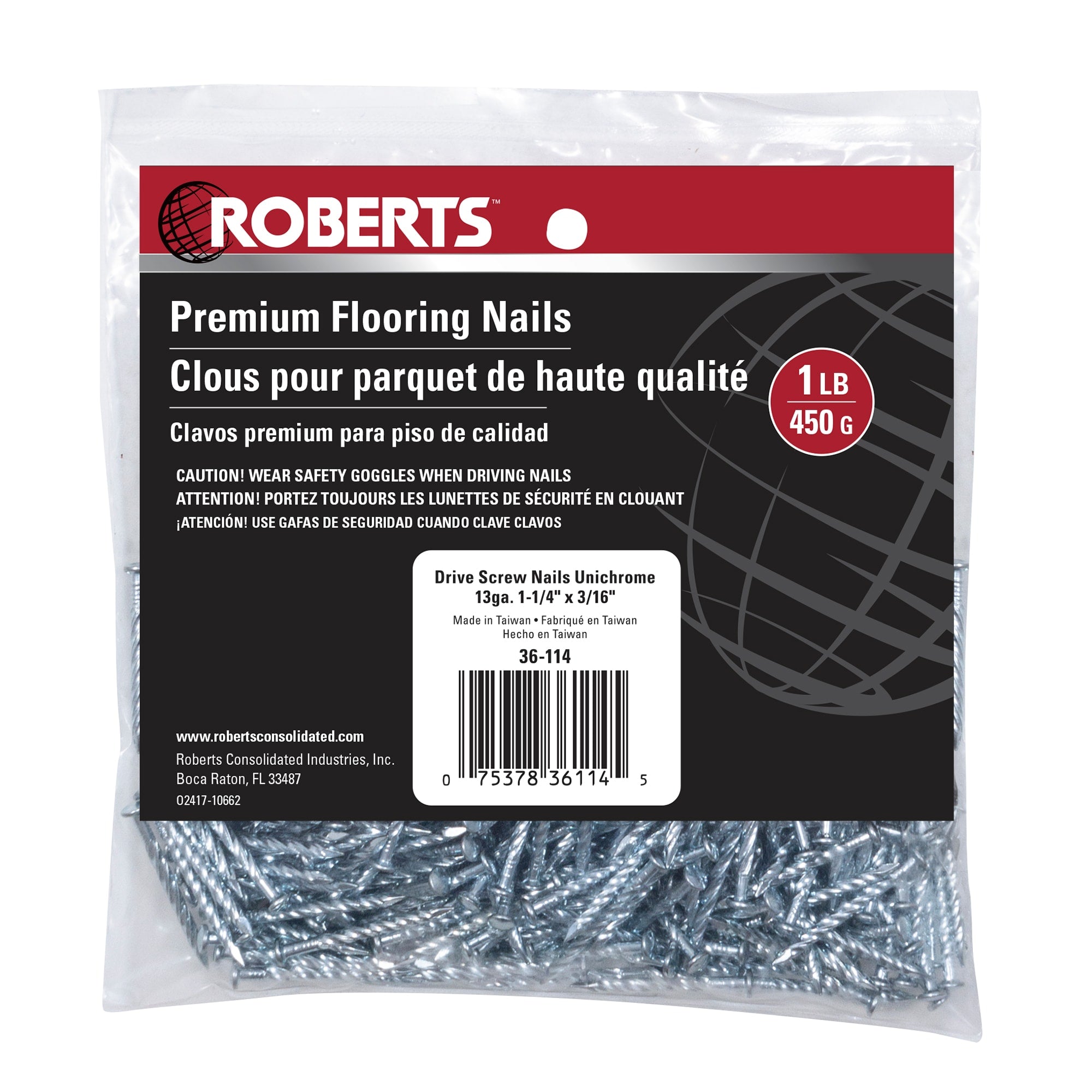 13 Gauge Premium Drive Screw Flooring Nails - 1-1/4" (1 lb. bag) - 4