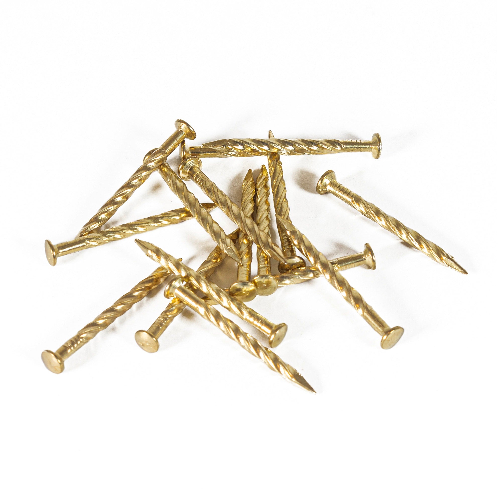 13-Gauge Drive Screw Nails Brass - 1-1/4" (1 lb. Bag) - 2