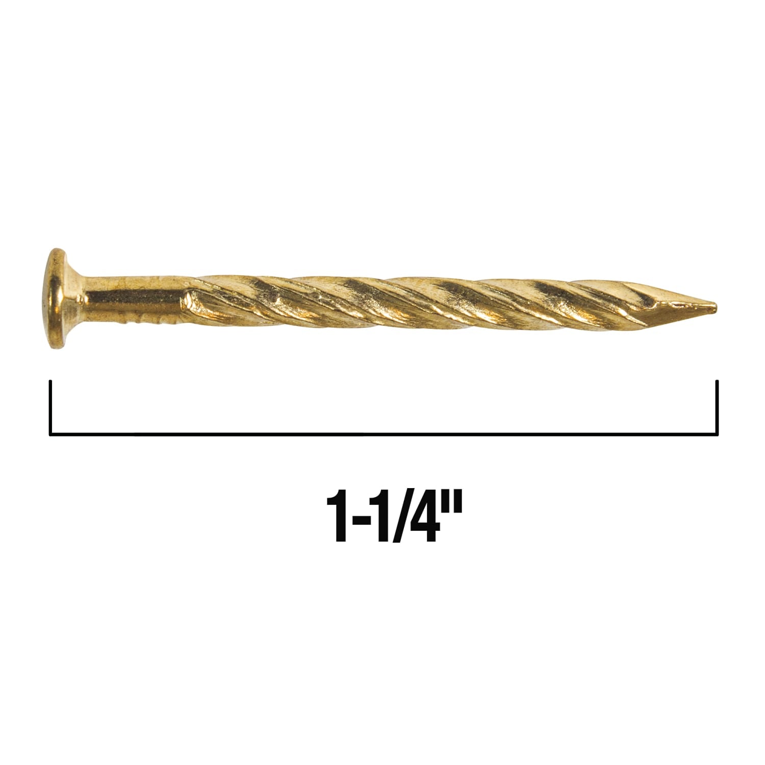 13-Gauge Drive Screw Nails Brass - 1-1/4" (1 lb. Bag) - 3