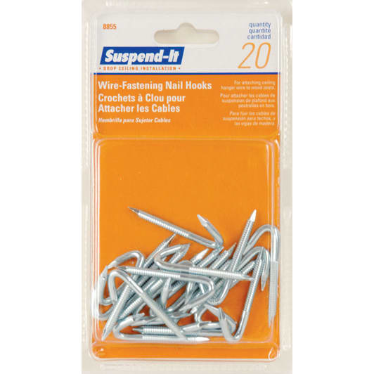 Wire-Fastening Nail Hooks for Drop Ceiling Installation (20 pack) - 3