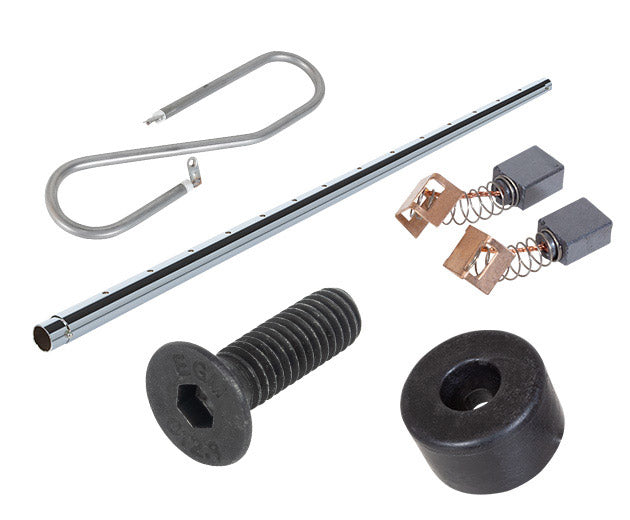 A variety of QEP and ROBERTS tool replacement parts on a white background