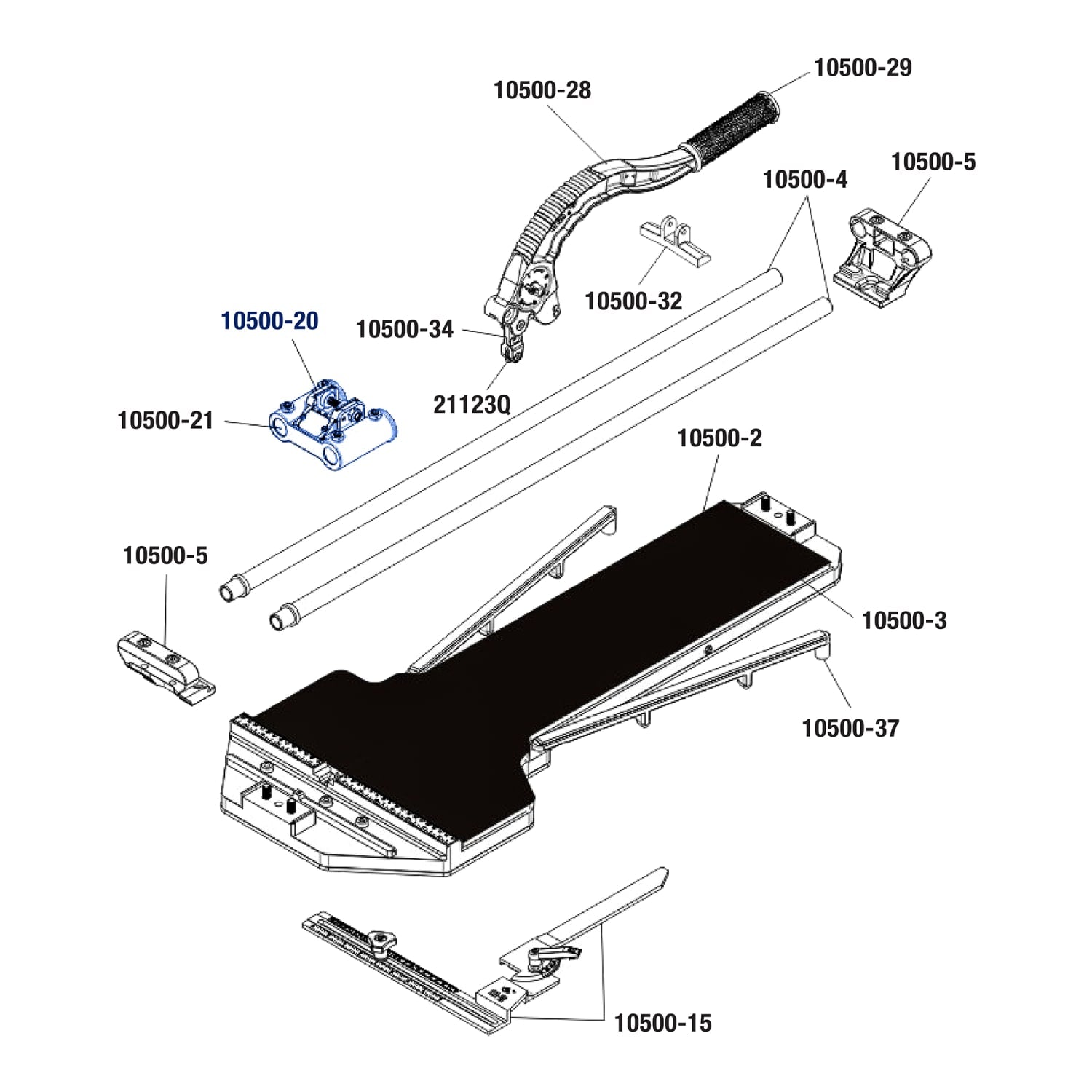 Slide Assembly for 22-1/2" Big Clinker Tile Cutter 10500 - 3