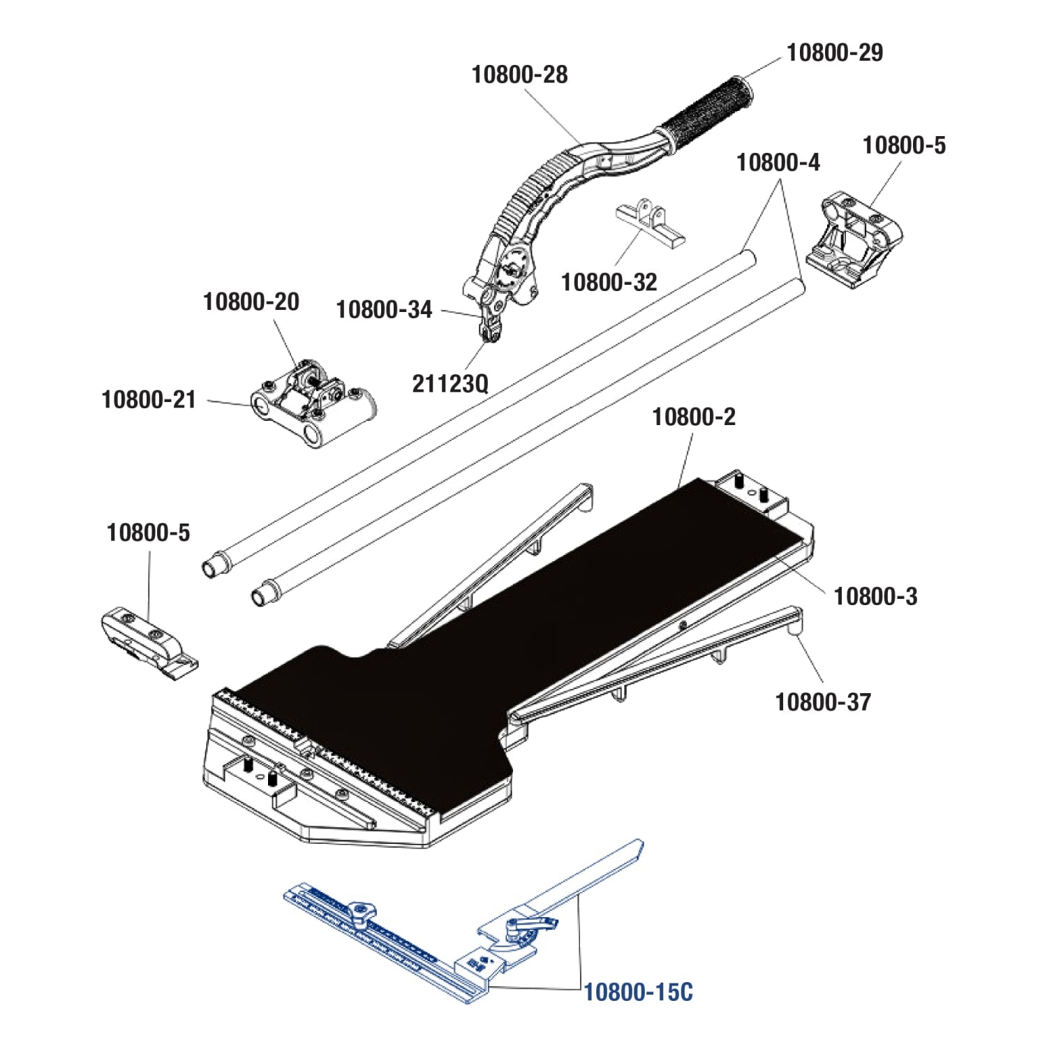 Angle Guide Assembly for 28" Big Clinker Tile Cutter 10800 - 4