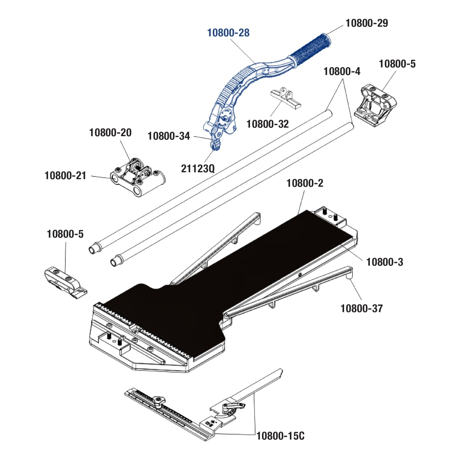 Handle with Grip for 28" Big Clinker Tile Cutter 10800 - 4