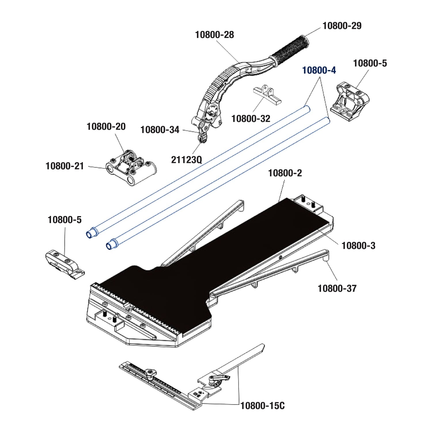Rail Bars for 28" Big Clinker Tile Cutter 10800 - 3