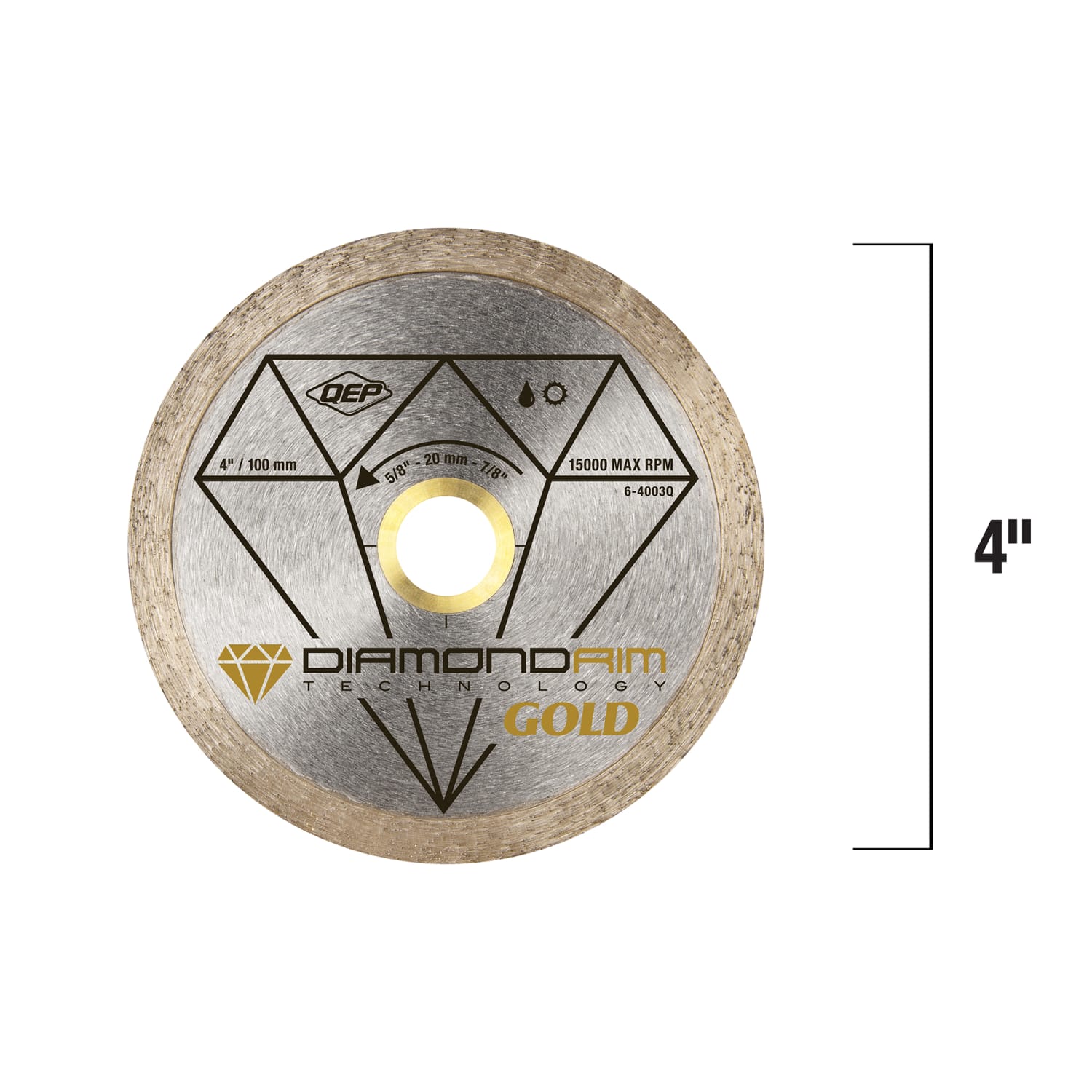 4" Continuous Rim%2C Premium Diamond Saw Blade for Wet or Dry Cuts - 4