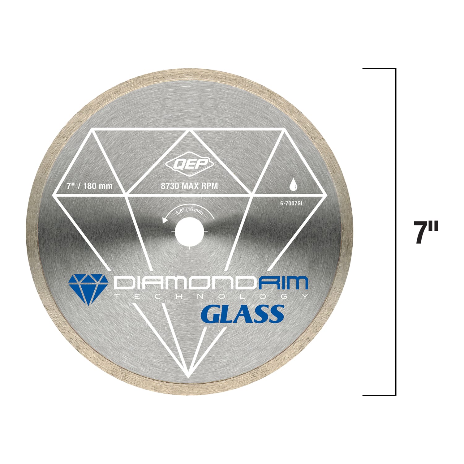 7" Continuous Rim%2C Premium Diamond Saw Blade for Glass Tile Wet Cuts - 4