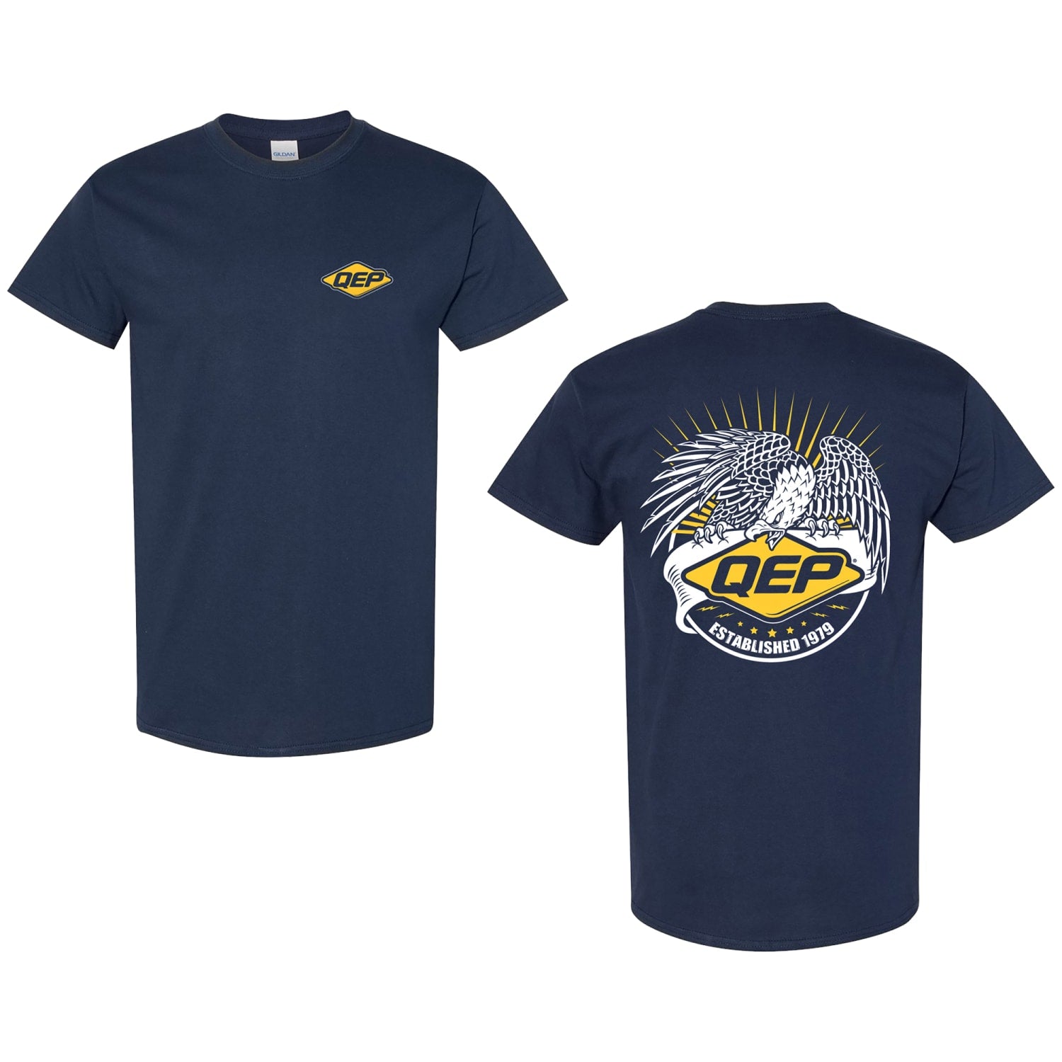 T-Shirt with Iconic Eagle Graphic - Large - Navy Blue - 1