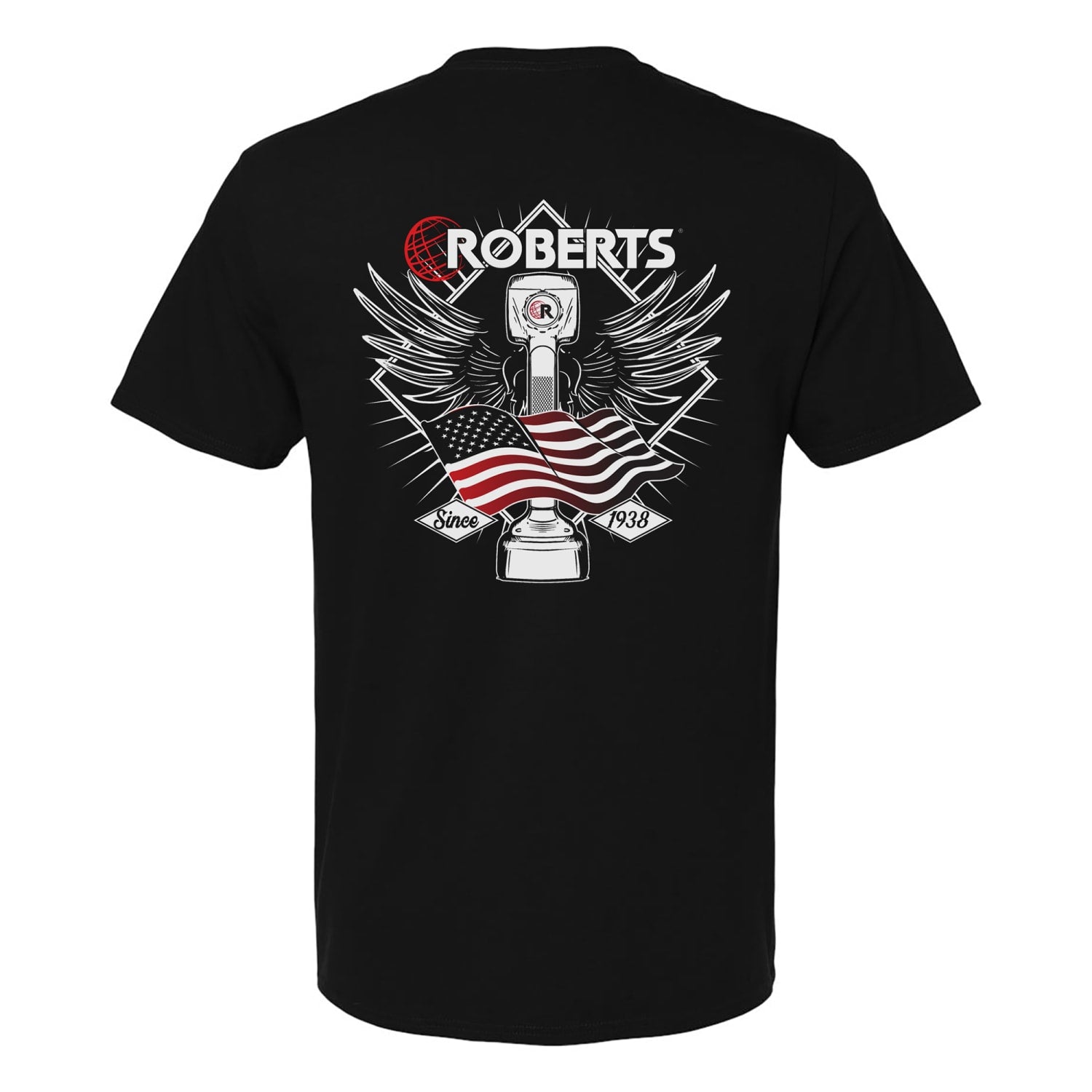 T-Shirt with Iconic Wings & American Flag Graphic - 3XL - Black - 3